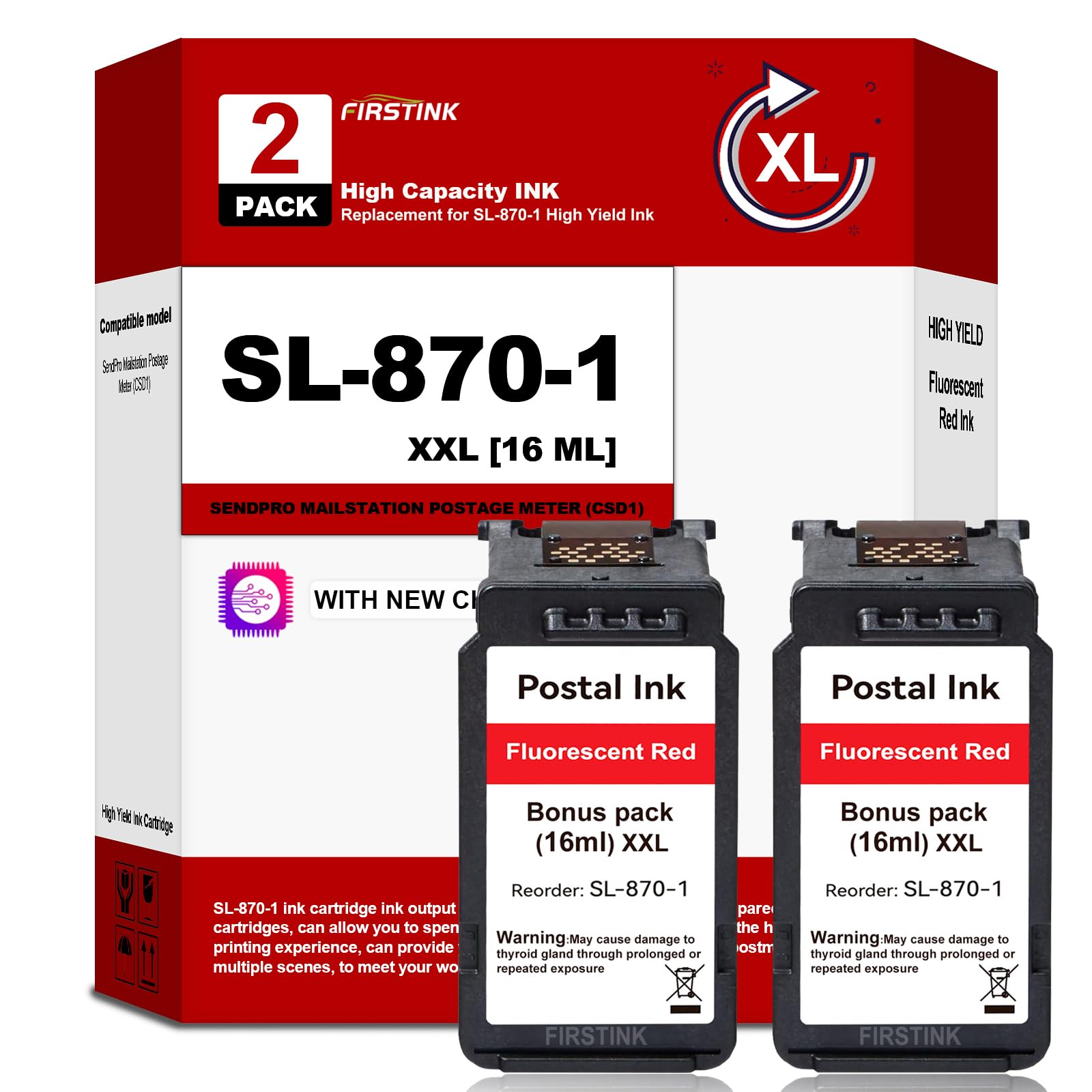 SL-870-1 XXL Red Ink Cartridge High Yield Combo Pack (2-Pack,16 ML*2 - View #10