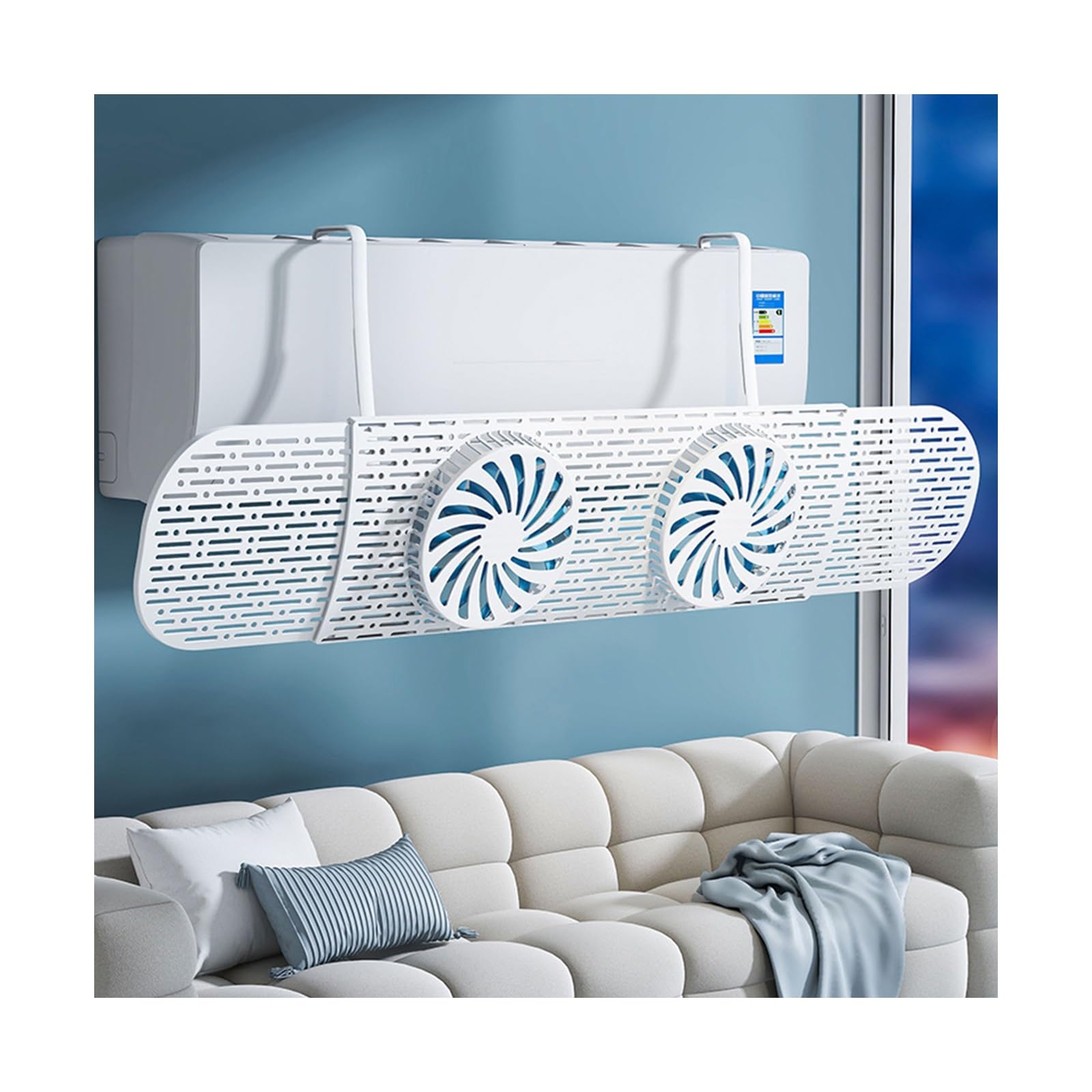 YFAURNDE Air Deflector for Window Ac Unit, Window Air Conditioner Air Vent Deflector, Telescopic Design; Prevents Direct Airflow; Suitable for Home and Office Use.