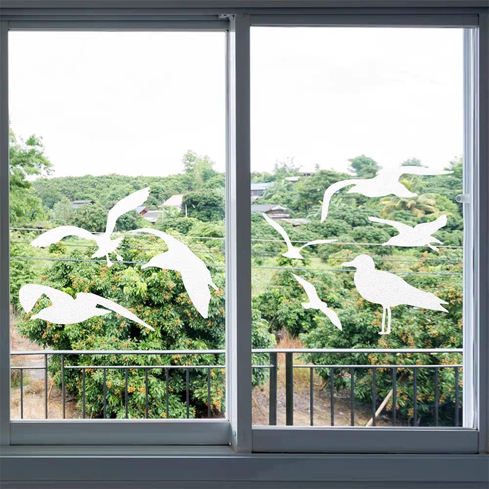 DWUENT Window Stickers for Glass, Window clings, Windows transfers, UV Reflective Anti-Collision Bird Decals, 22 PCS White Bird Shape Static Clings for Glass Door Protection to Prevent Birds Strikes