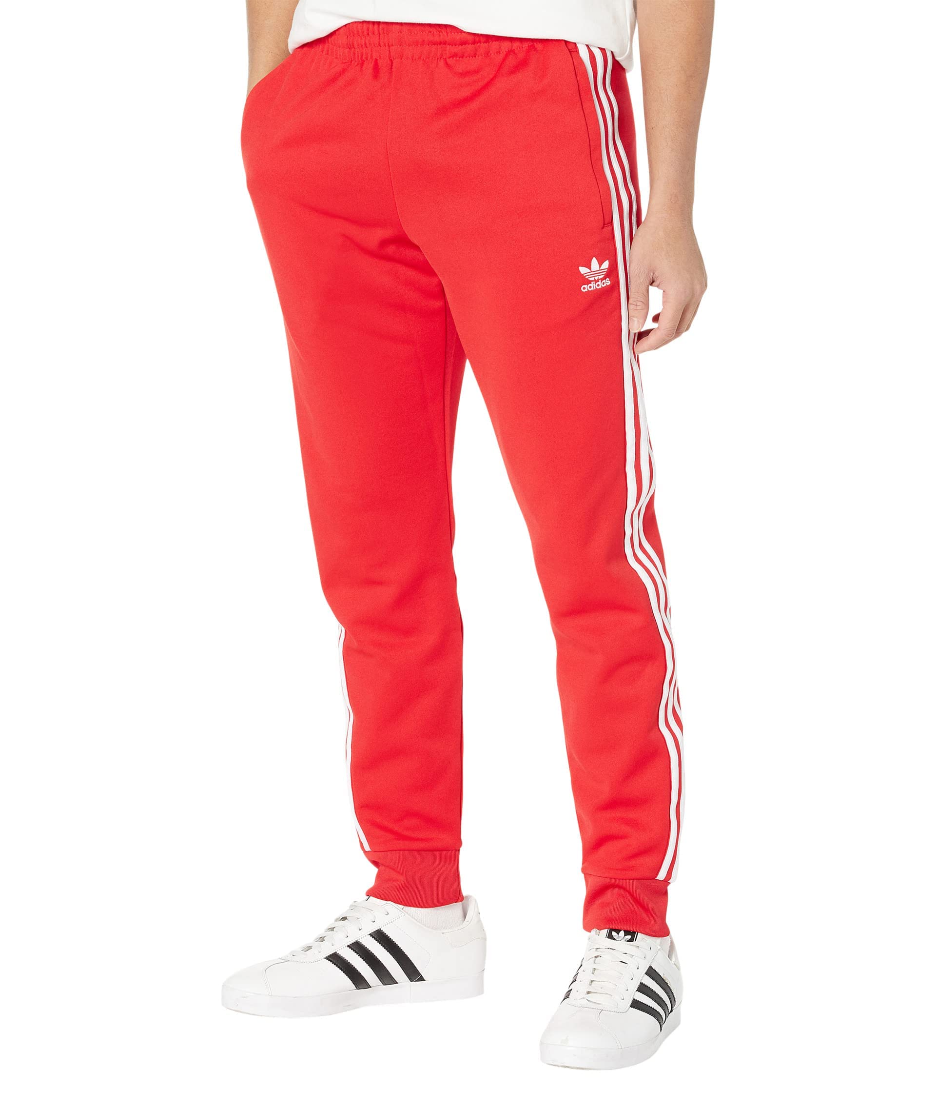 adidas Originals Men's Adicolor Classics Superstar Track Pants, Vivid Red, Small