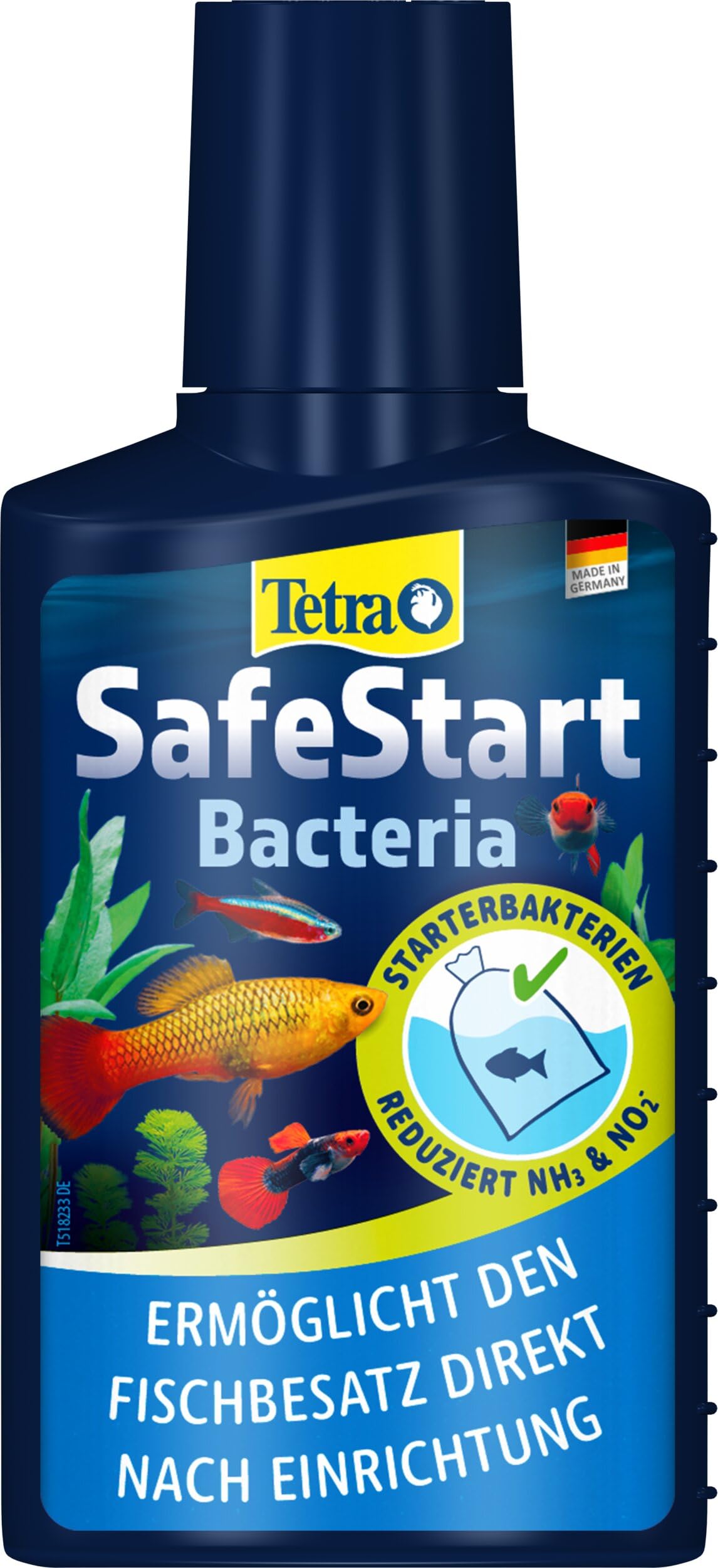 Tetra SafeStart Aquarienstarter - mit lebenden nitrifizierenden Bakterien, erlaubt den schnellen Einsatz von Fischen, 100 ml Flasche