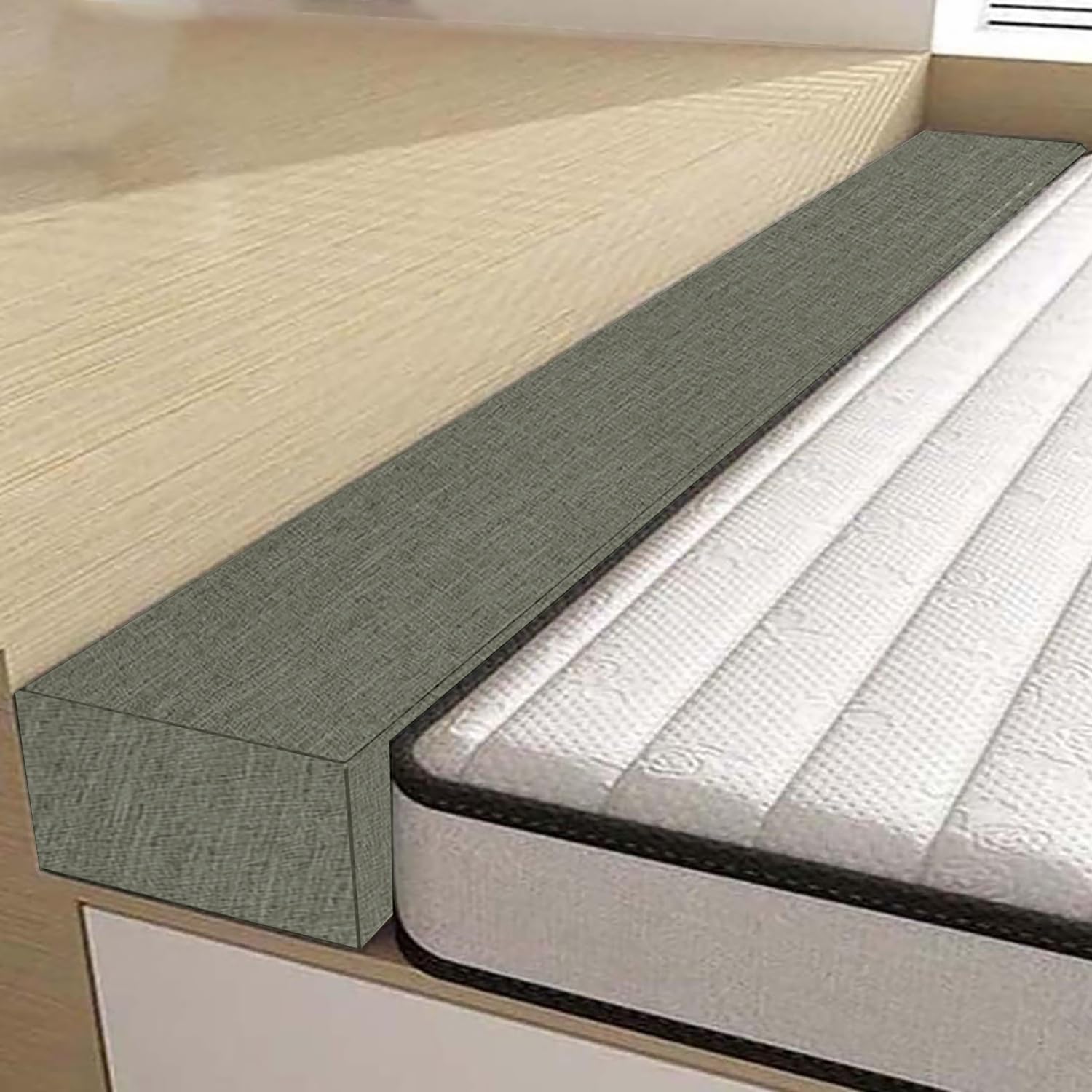 Rallonge de Matelas 140 90 160 200 180cm Remplissage d'espace de lit 140x10x20 Matelas for Combler l'espace Entre La TêTe de Lit ou Le Mur(Gris,140x10x30cm)