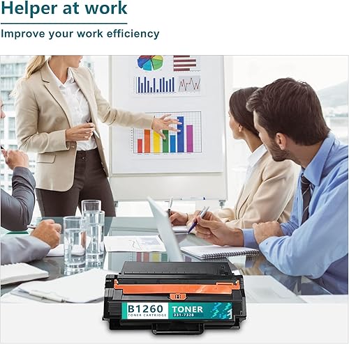 Miniatura 6 de Cartuchos de tóner compatibles 331-7328 de repuesto para impresora Dell B1260 B1260dn B1265dn B1265dnf B1265dfw 2 unidades