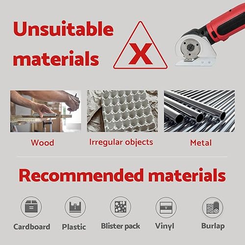 Miniatura 4 de S&F STEAD & FAST Cortador eléctrico de caja 4V, tijeras eléctricas inalámbricas para cartón, cortador de energía con estuche para manualidades,