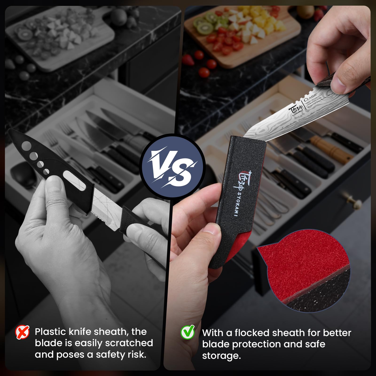 SYOKAMI 4 Inch Paring Knife with Cover, Ultra Sharp Small Kitchen Knife — Amazon image 7