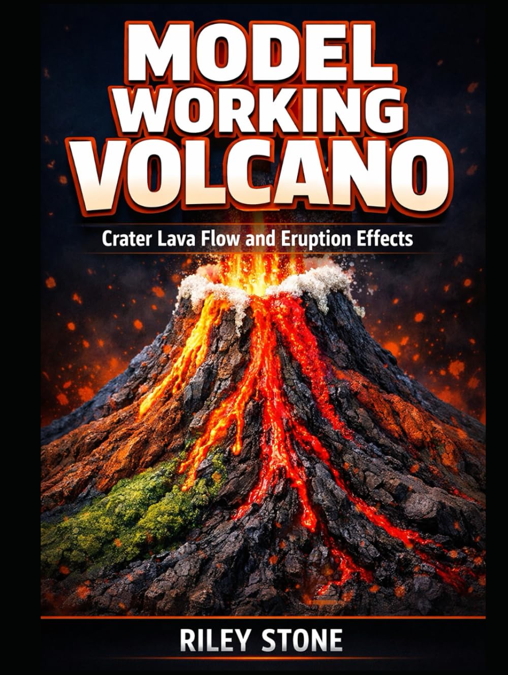 Model Working Volcano: Crater Lava Flow and Eruption Effects