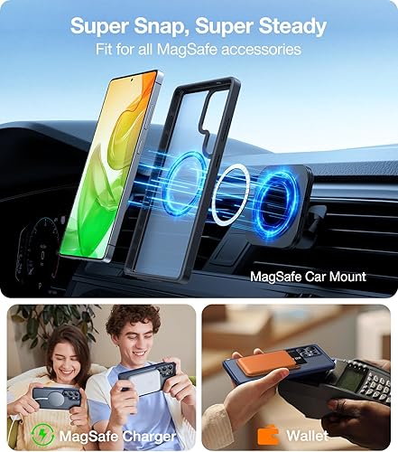 Miniatura 10 de TORRAS Funda magnética a prueba de golpes para Samsung Galaxy S24 Ultra, 18N Mighty Magnetic prueba de caídas de grado militar de 12 pies compatible