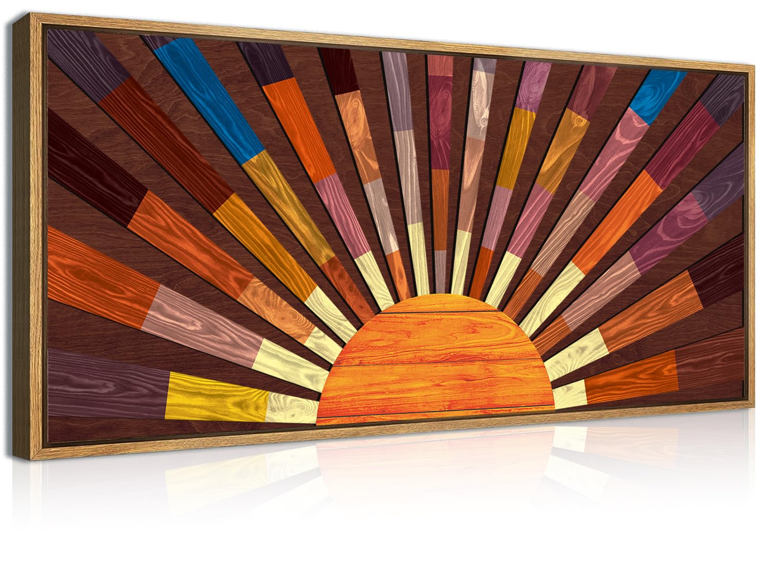 木製漆器アートパネル　SUN(サン) Amazon.com: IARTTOP Extra Large Wood Sun Framed Wall Art 20x40