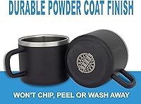 Vista 6 de Real Deal Steel "Little Sipper - Juego de 4 tazas de café expreso aisladas de 3 onzas, doble pared prémium