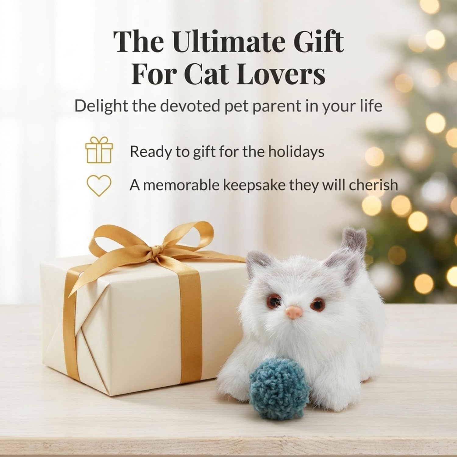 The Bridge Collection Furry Cat Christmas Ornaments, Set of 4 Assorted image 5