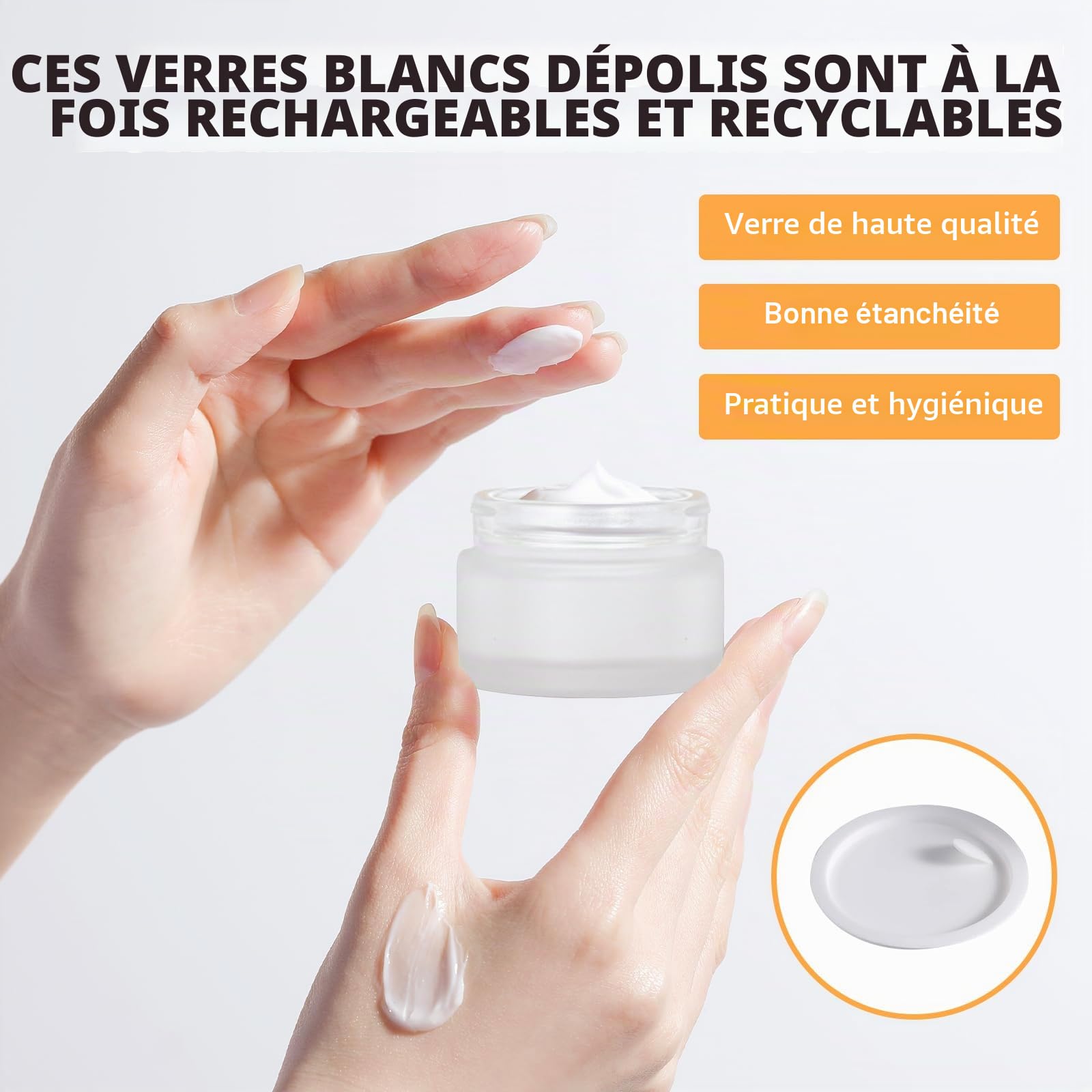 Contenant Cosmetique Vide, 12 Pièces Creme A Depolir Le Verre 30g, Pot Vide Cosmétiques, Pots Cosmétiques Vides Pour Cosmétiques Crèmes Poudre Lotion