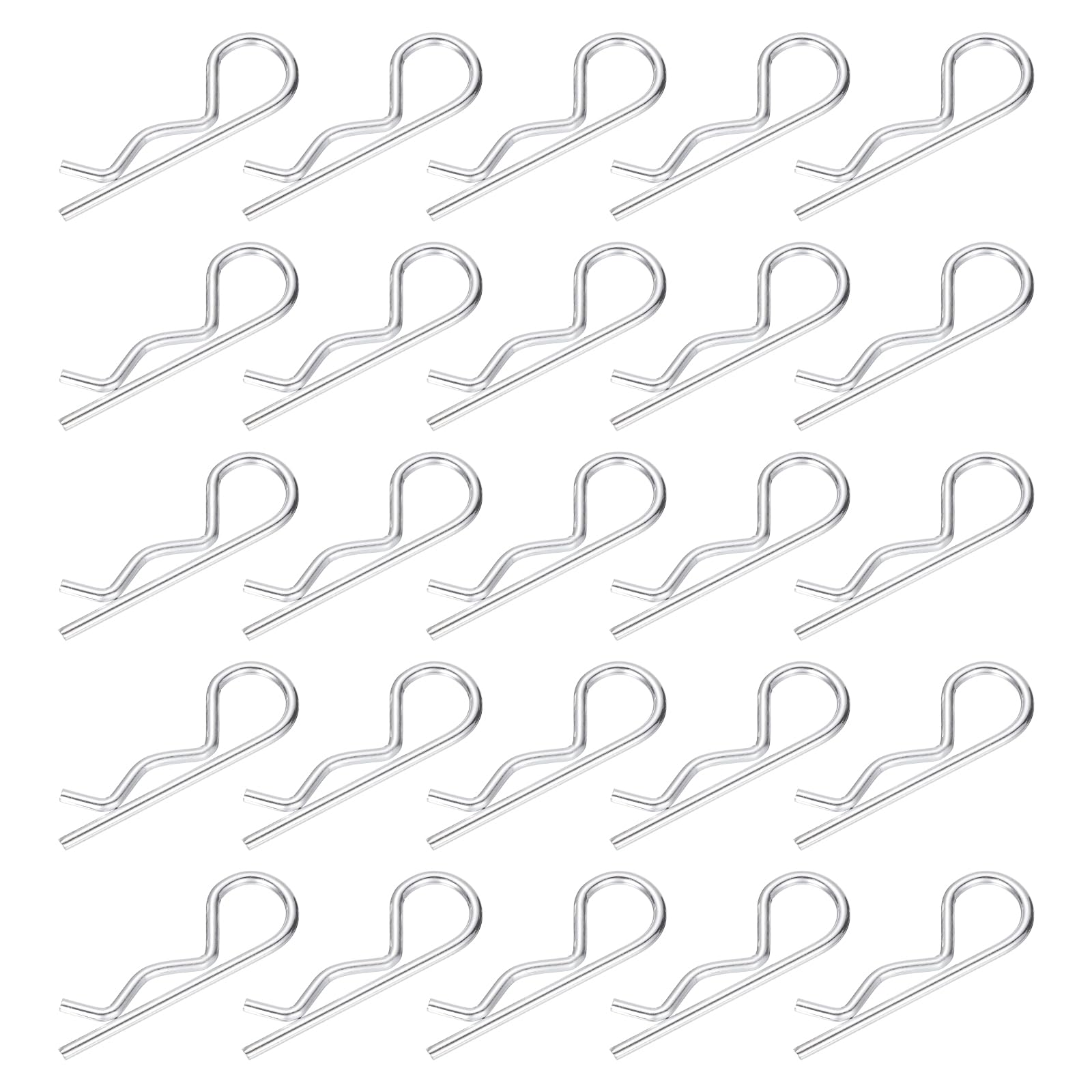 sourcing map 25pcs Heavy Duty Hitch Pin Clip R Clips (M3 x 60mm) - Spring Retaining Wire Cotter Hair Pins, for Trailer Locking Lawn Mowers Tractor Carts Truck
