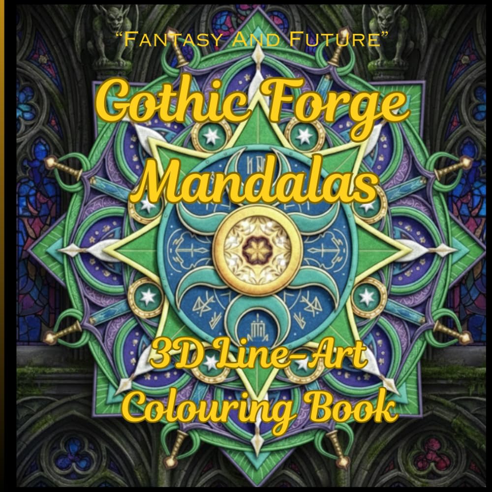 GOTHIC FORGE MANDALAS: 3D LINE-ART COLOURING BOOK (FANTASY AND FUTURE)