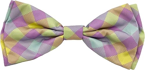 Huxley Kent Pajarita para mascotas diseño a cuadros de limón lavanda accesorio para collar de corbatín para mascotas de Pascua divertidos lazos