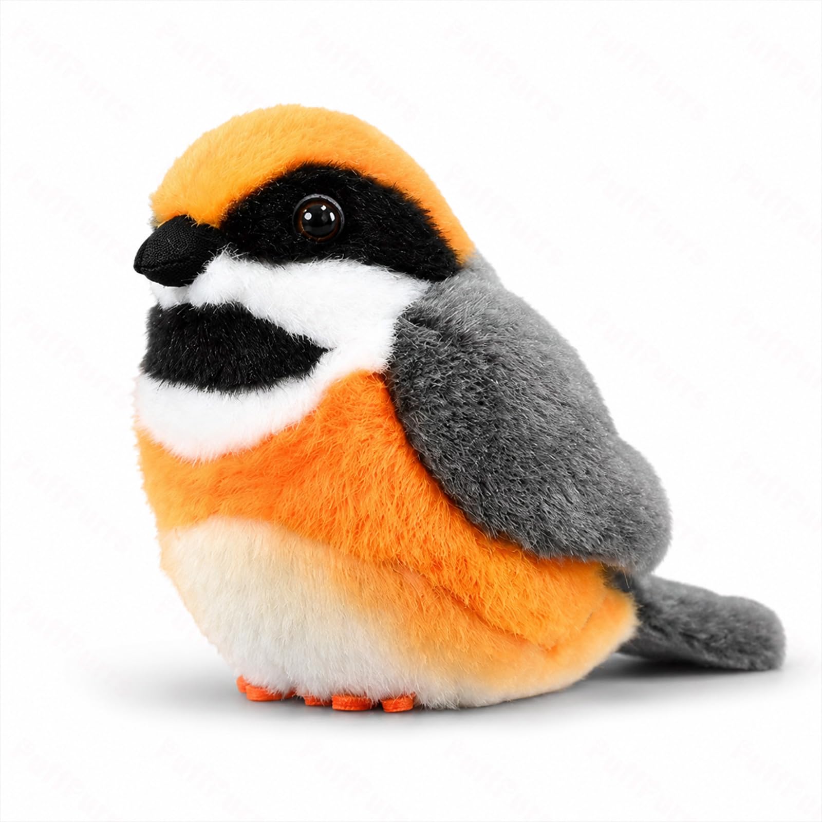 PuffPurrs Realistic Black-throated Tit Plush Keychain, Handcrafted Small Bird Soft Stuffed Animal Bag Charm, Nature Gift for Bird Watchers, 15 cm / 5.9 in — image 1