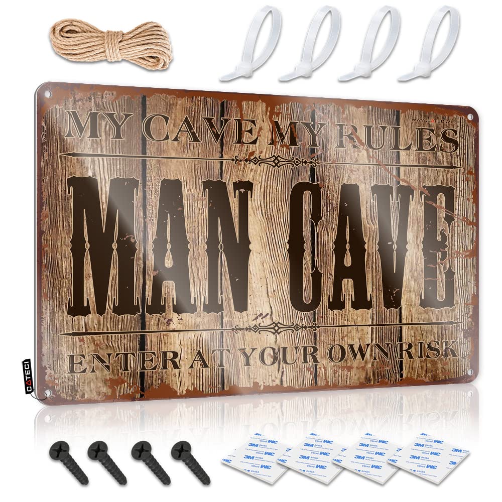 Mwfkkaddb Men's One Color Outdoor Signs And Decor Wrning Enter At Your Own Risk Tin Sign Decaor Sign Bar Wall Decor(30X40cm)