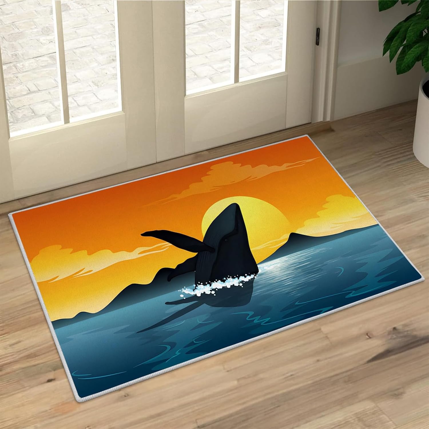Ocean 5x7 Rug - 3D Rug 2x3 - Printing Area Rug for Living Room Bedroom, Blue Carpet, Washable & Non Slip & Soft Small Entrance Rugs for Women Teens B282 - A9