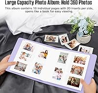 Vista 6 de Veicevol Álbum de Fotos de 360 Bolsillos para Cámara Fujifilm Instax Mini, Álbum para Foto Polaroid, Cubierta de Cuero, Álbum de Fotos para Cámara