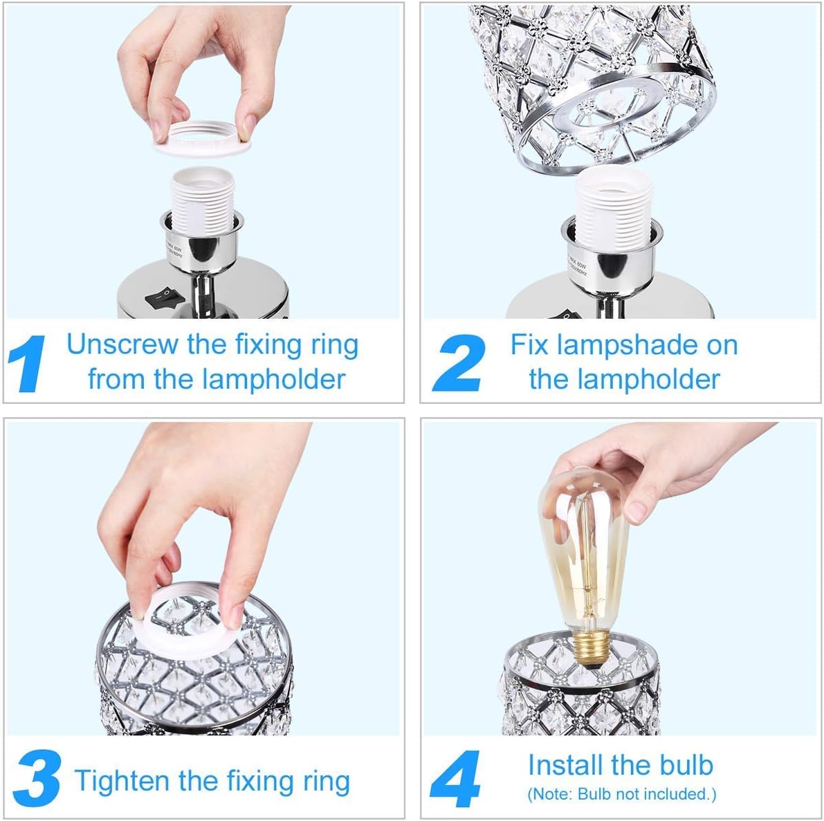Bеѕt Rеvіеw USB Crystal Table Lamps Bedside Lamps Set of 2, Kakanuo Modern Nightstand Lamps with Dual USB Charging Ports, Glam Bedroom Lamps Table Lamps for Bedroom, Living Room, Study Room and Office (Set of 2)