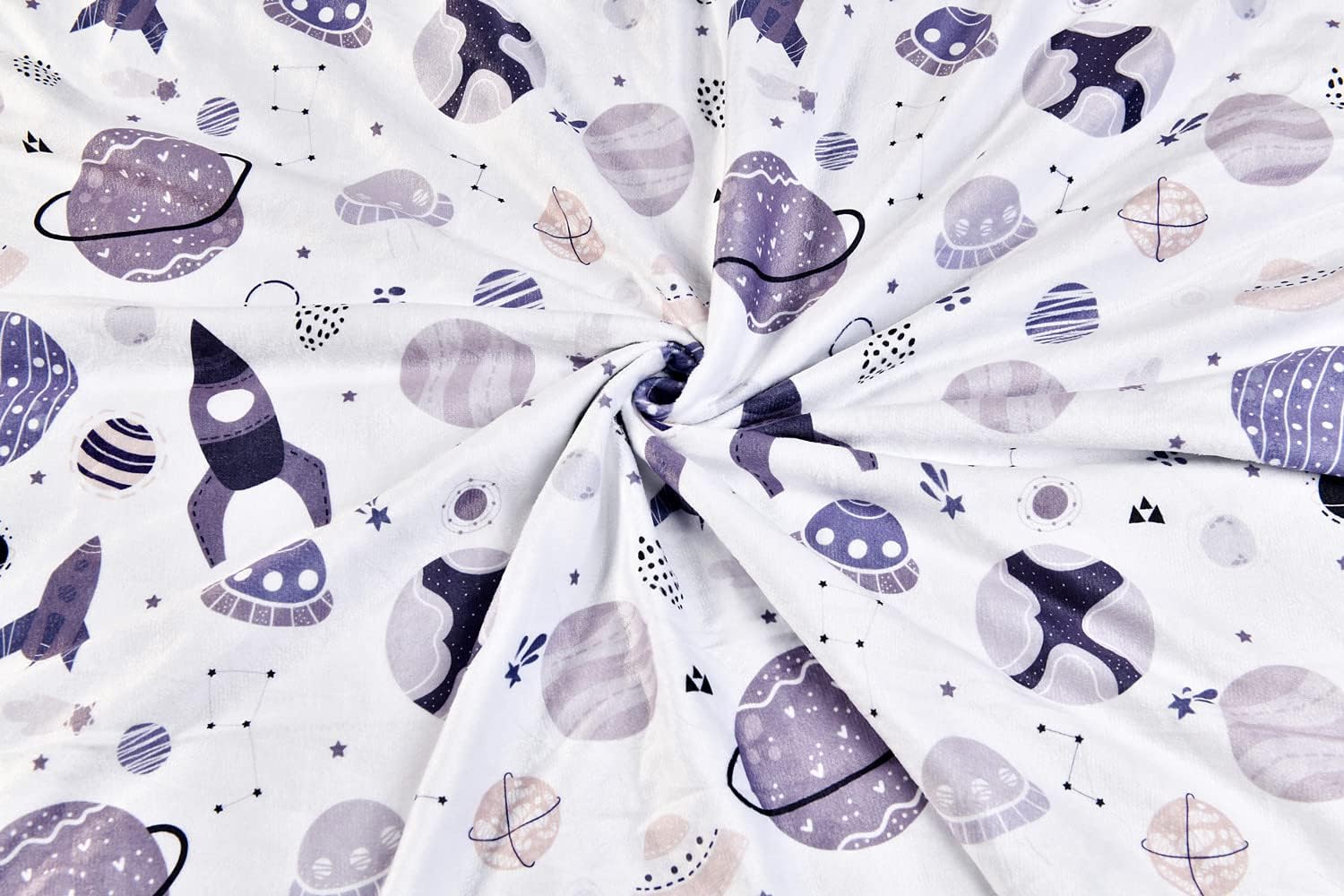 Baby Blanket, Soft Minky Warm Blanket for Boy or Girl, Receiving Blanket with Double Layer Dotted Backing for Newborns Nursery Stroller Toddlers Crib Bedding (30 x 40 Inch) Grey Space - Image 2