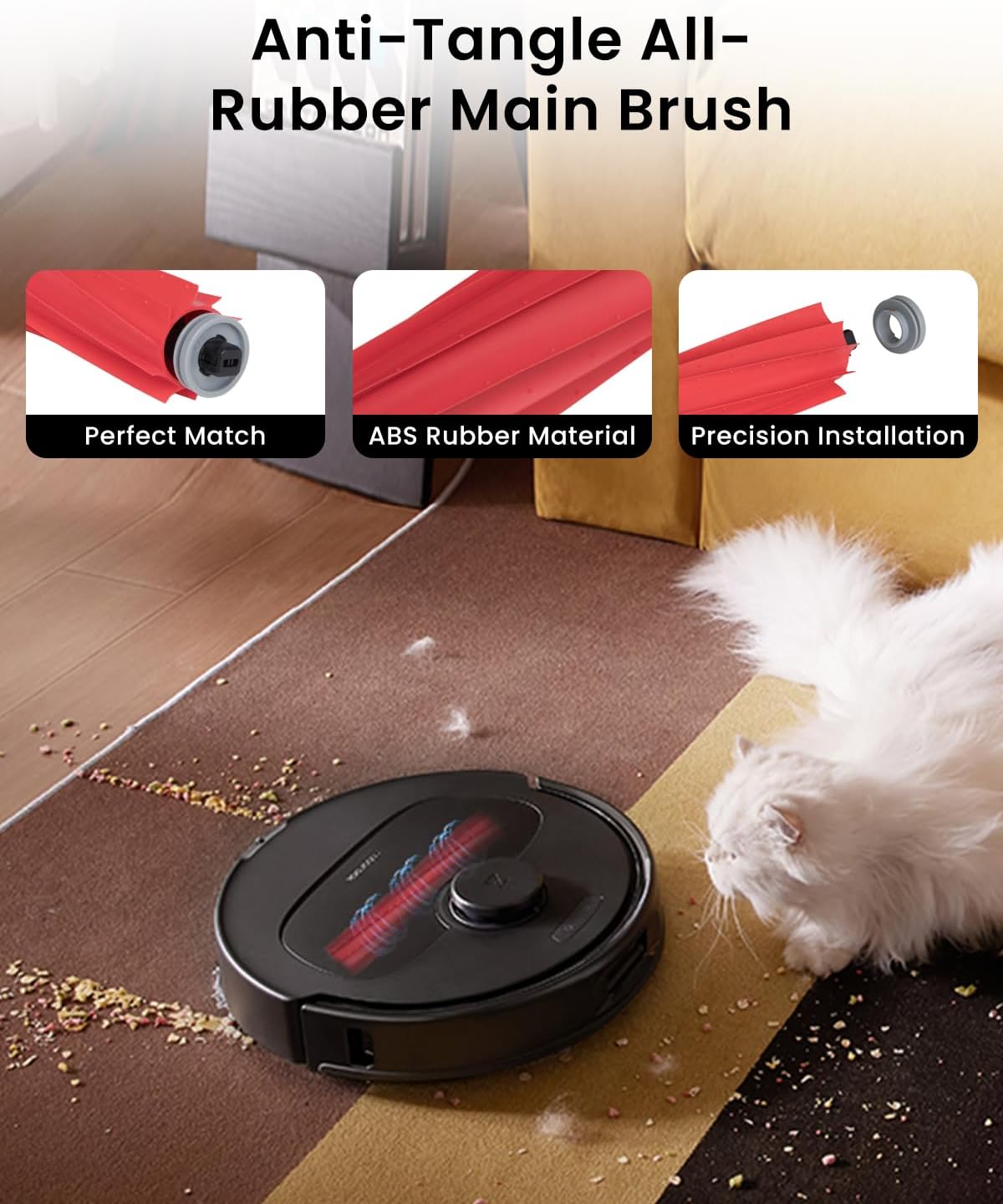 24Pack Accessories Replacement Kit For Roborock QV 35A 35S Robot Vacuum – QV 35A Replacement Parts Includes 2Main Brush,4Side Brushes,6Mop Pads,4HEPA Filter,6Dust Bags,1Cleaning Brush,1Screwdriver