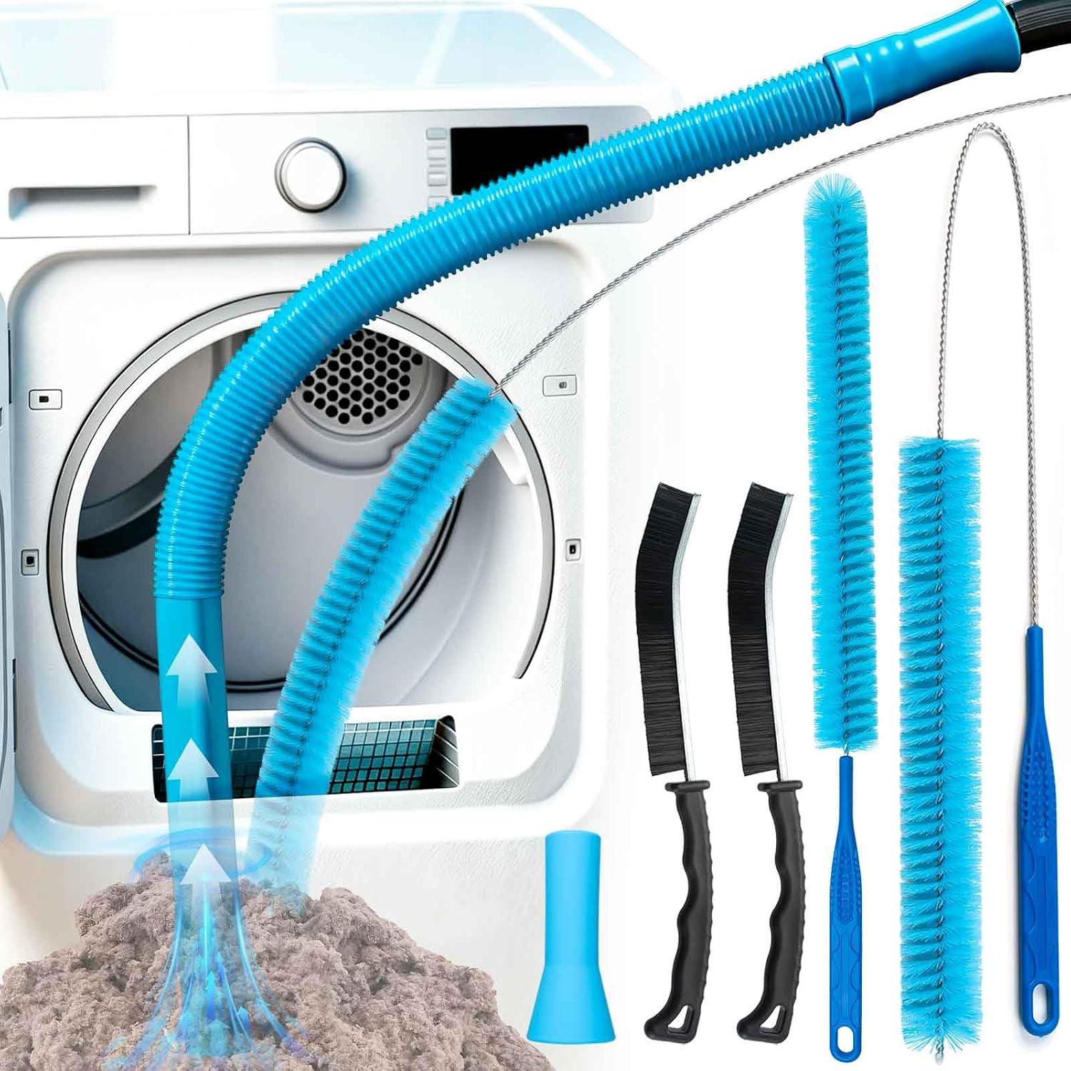 4 Pieces Dryer Vent Cleaner Kit | Vacuum Hose Lint Trap Clean Tool