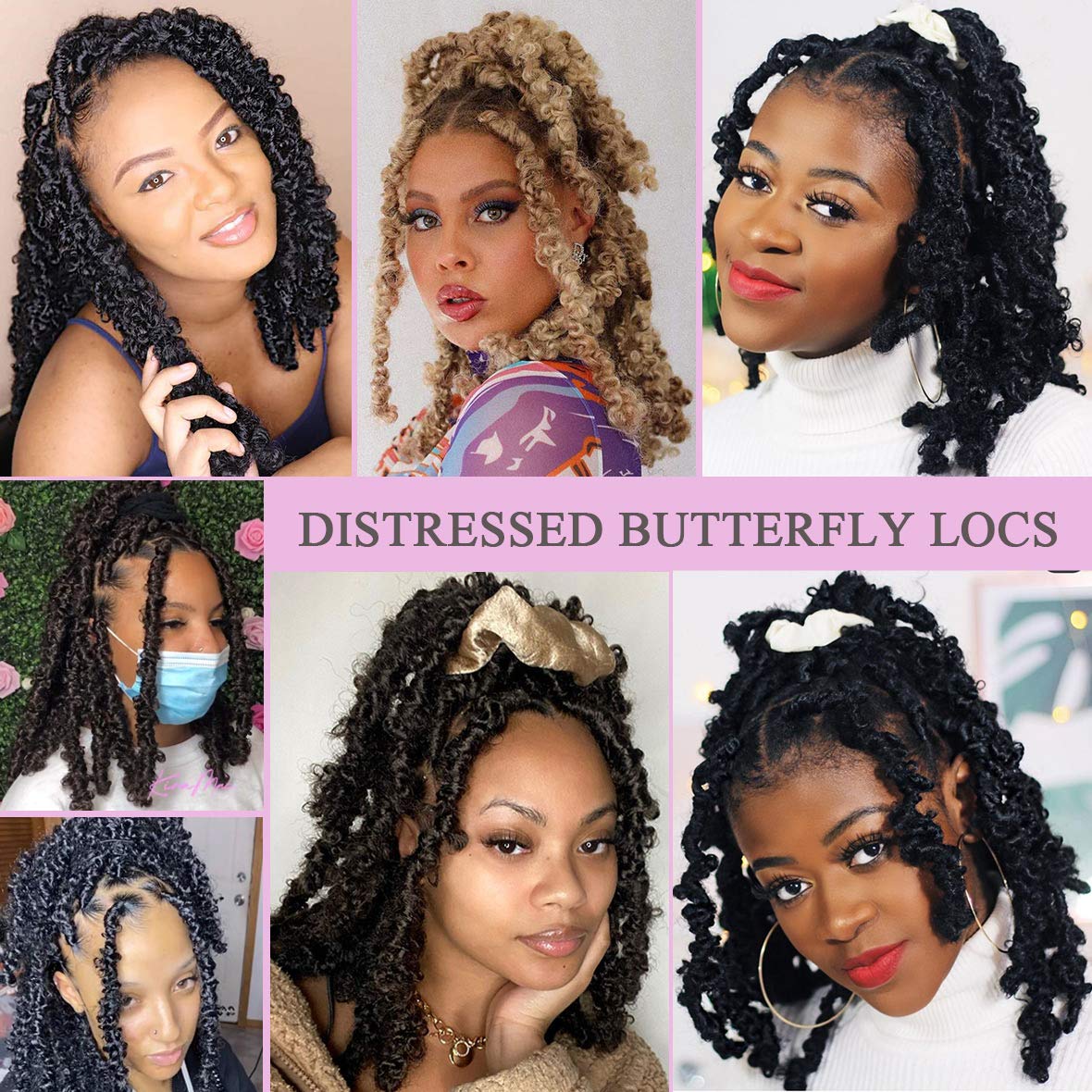 Amazon.com : Leeven Brown Butterfly Locs Crochet Hair 12 Inch Bob Crochet Butterfly  Locs Hair 2 Packs Butterfly Goddess Braids Crochet Locs Pre Looped  Distressed Faux Locs Crochet Hair For Women 30# :