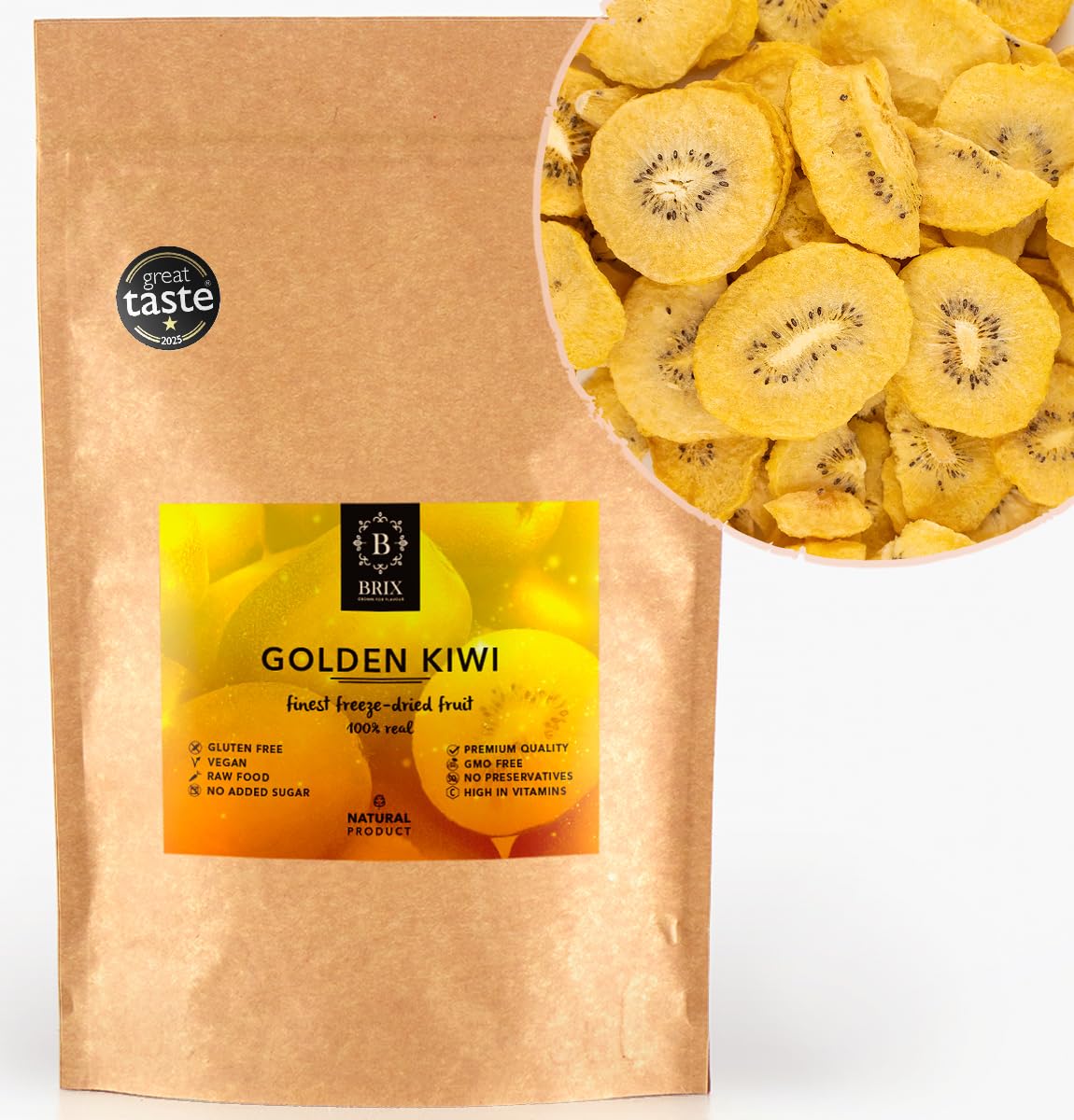 BRIX Kiwi Liofilizado 100g 100% Natural Sin Gluten Vegano