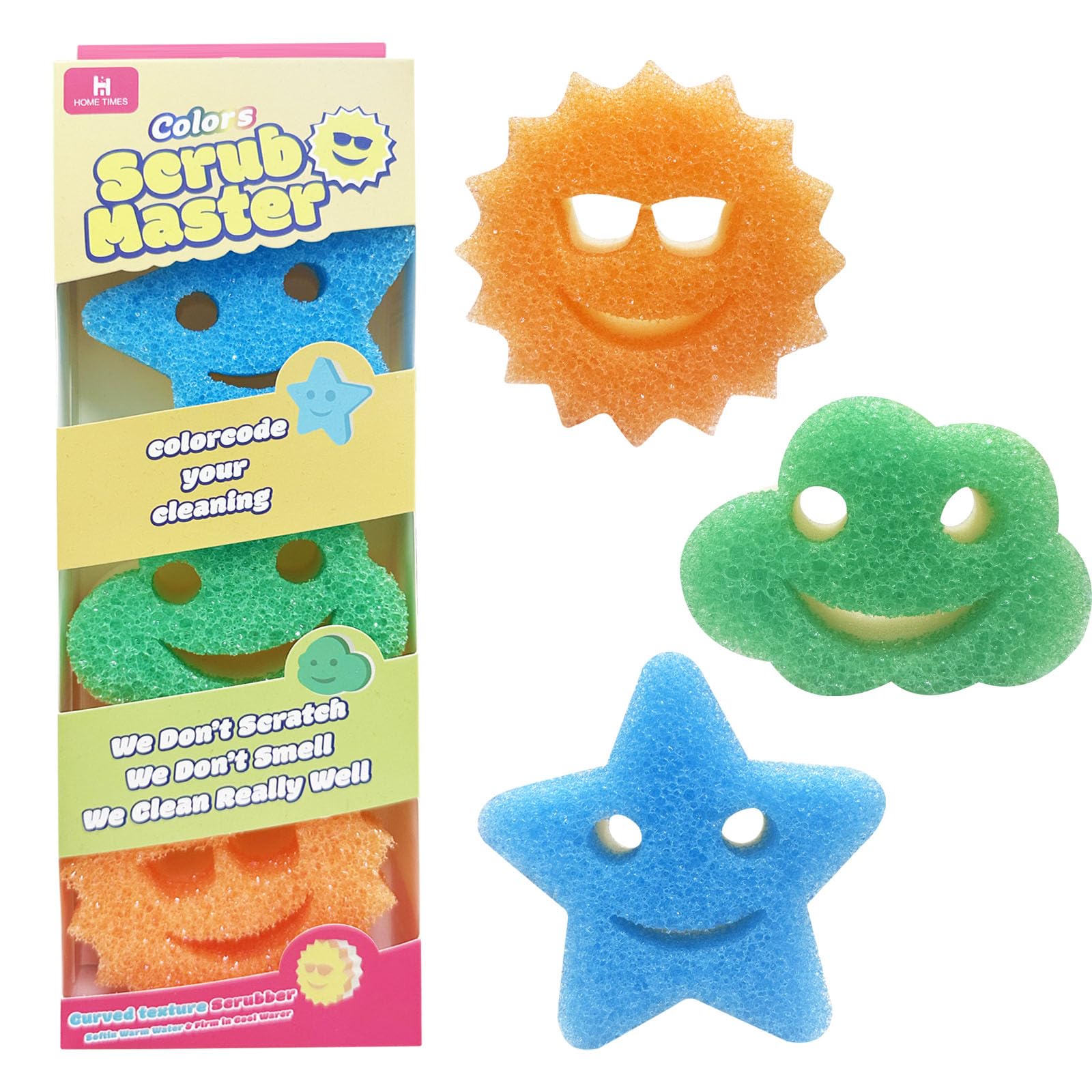 Hometimestore Dishwashing Sponge, Scratch-Free Cleaning & Odour-Repellent