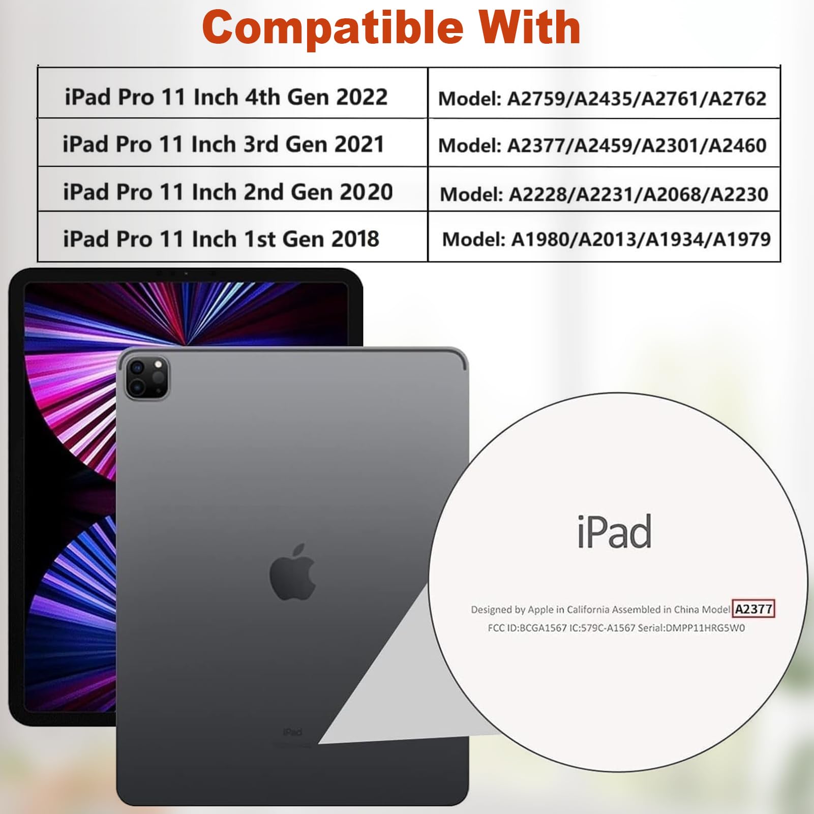 MoKo Custodia per iPad Air 11 Pollici M4/M3/M2 2026/2025/2024, Custodia iPad Air 5a/4a Gen. 10,9 2022/2020, Cover in TPU Morbido Trifold Sottile, Cover Sottile, Auto Sveglia/Sonno,Anguria Rossa