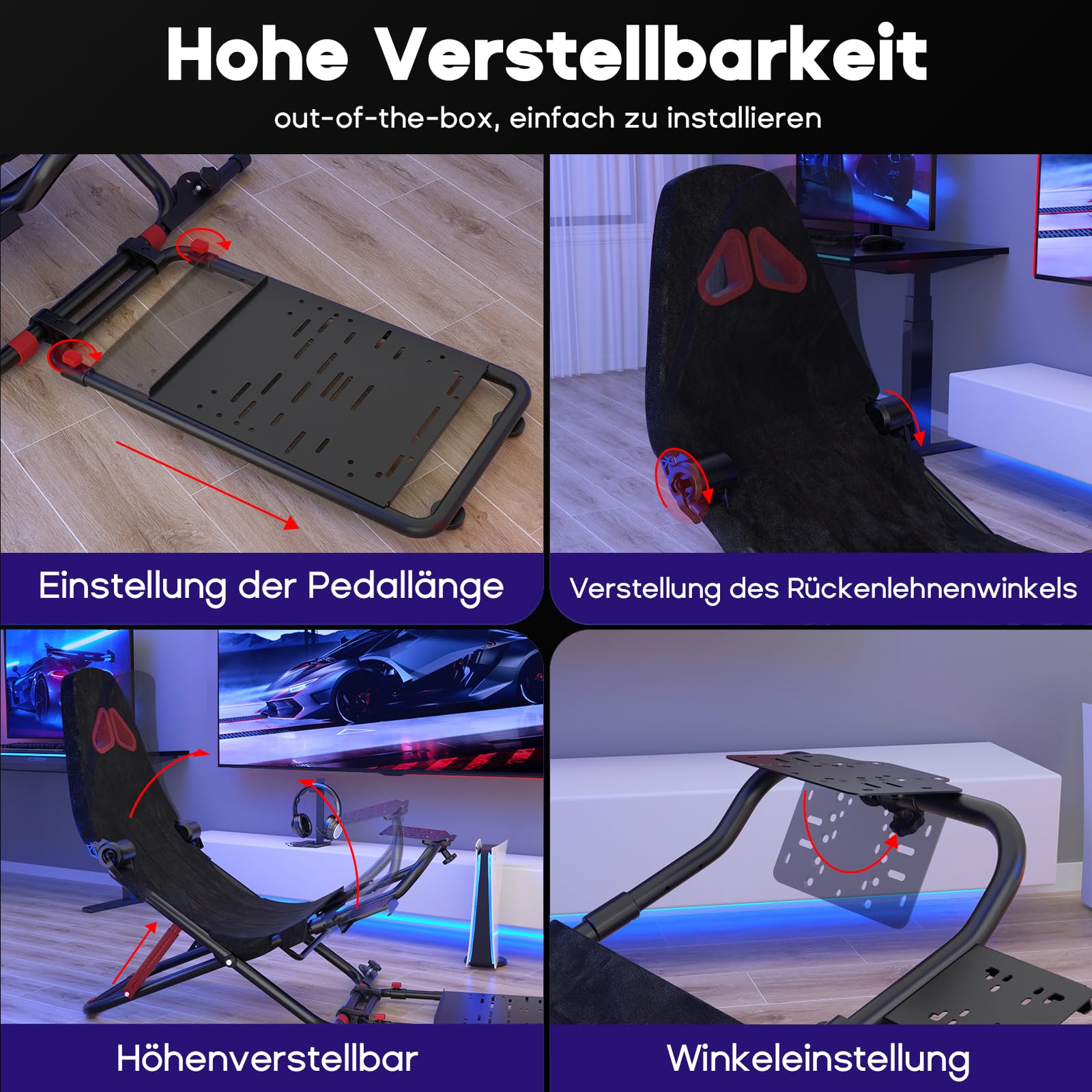 DIWANGUS Racing Simulator Cockpit, sedile pieghevole Sim Racing per Logitech G29 G920 G923 GPro Thrustmaster T248X T300RS PS5 PS4 Xbox One PC