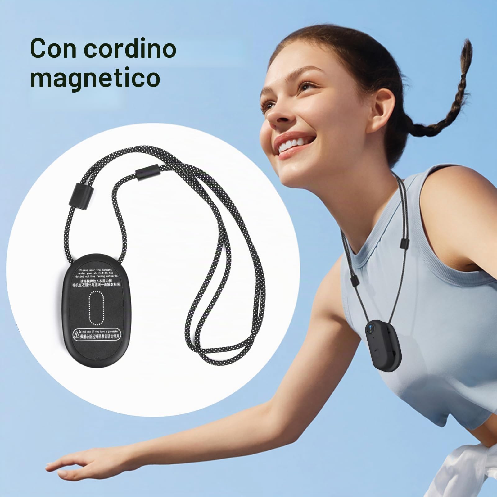 Mini Action Cam 1080P con scheda TF da 32 GB inclusa, batteria da 800 mAh