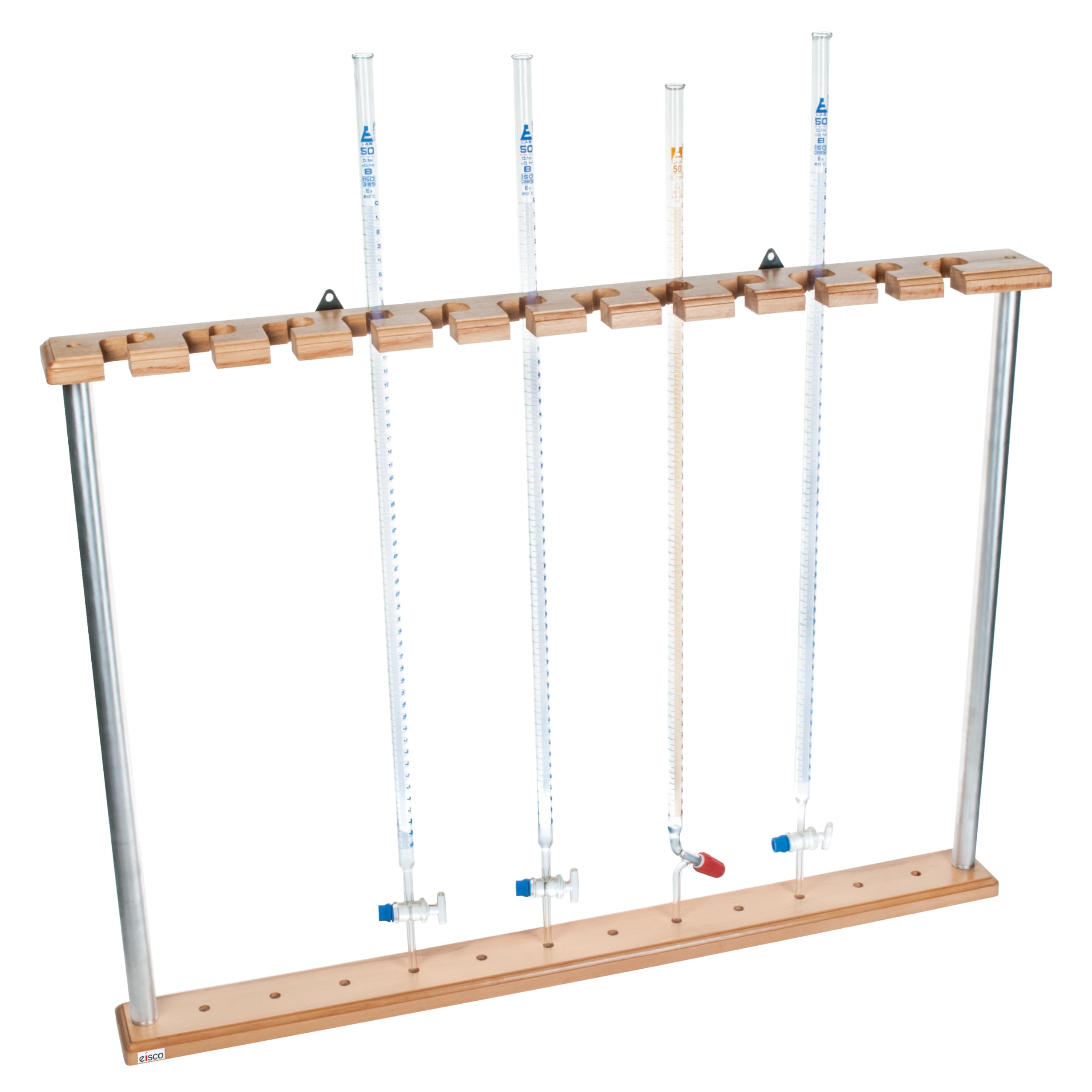 Eisco Labs Buret Rack, legno naturale, capacità 12 Buret