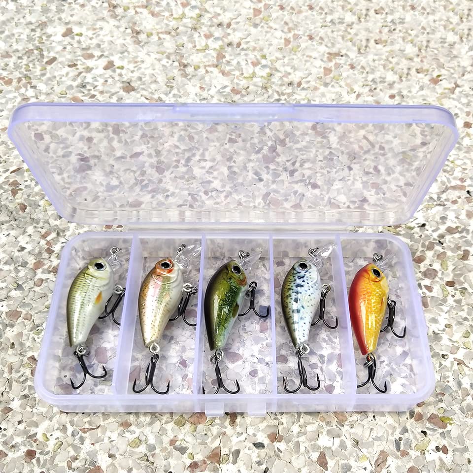 HUFFA 5 unids/Lote 4,5 cm 3,5g Mini Crank Bait Wobblers Cebo Duro Artificial Flotante for señuelos de Pesca de lubina Aparejos