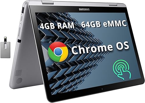 SAMSUNG Plus V2 - Laptop Chromebook 2 en 1 con pantalla táctil FHD de 12.2 pulgadas, Intel Celeron 3965Y, 4 GB de RAM, 64 GB eMMC, cámara frontal