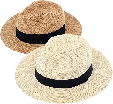 Wide Brim Fedora Hat UV Protection 