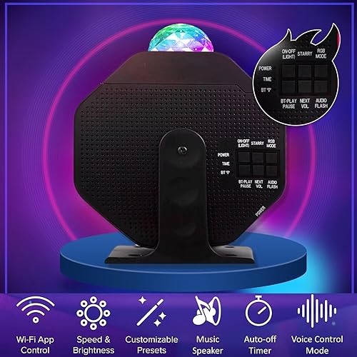 Miniatura 8 de Proyector de estrellas de luz de galaxia, proyector de luz nocturna con altavoz de música, proyector de galaxia con control remoto, luces de