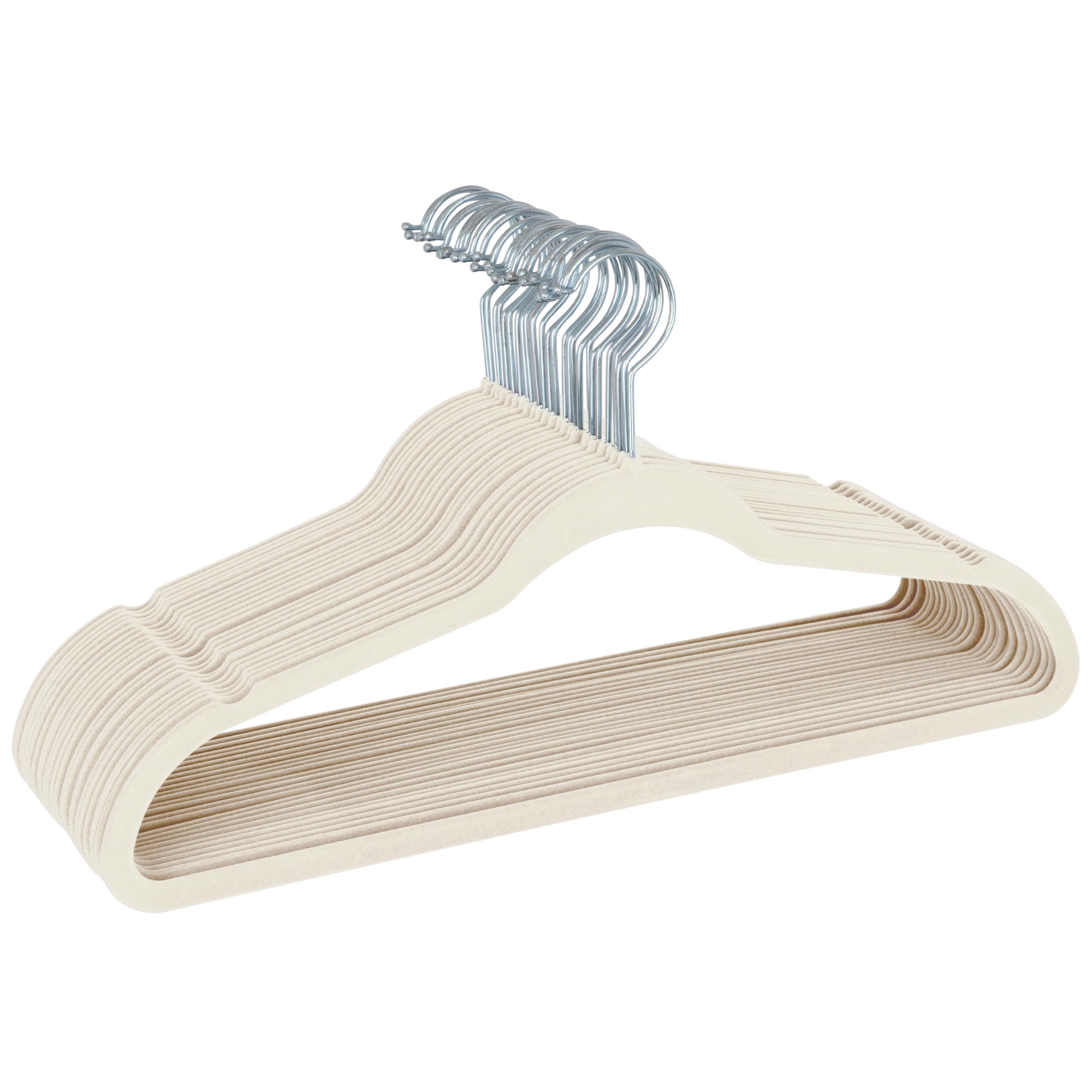 simplify slim velvet clothes hangers | 25 pack | non-slip | shirts | suit | pants | dresses | garments | closet storage & organization | durable | ivory