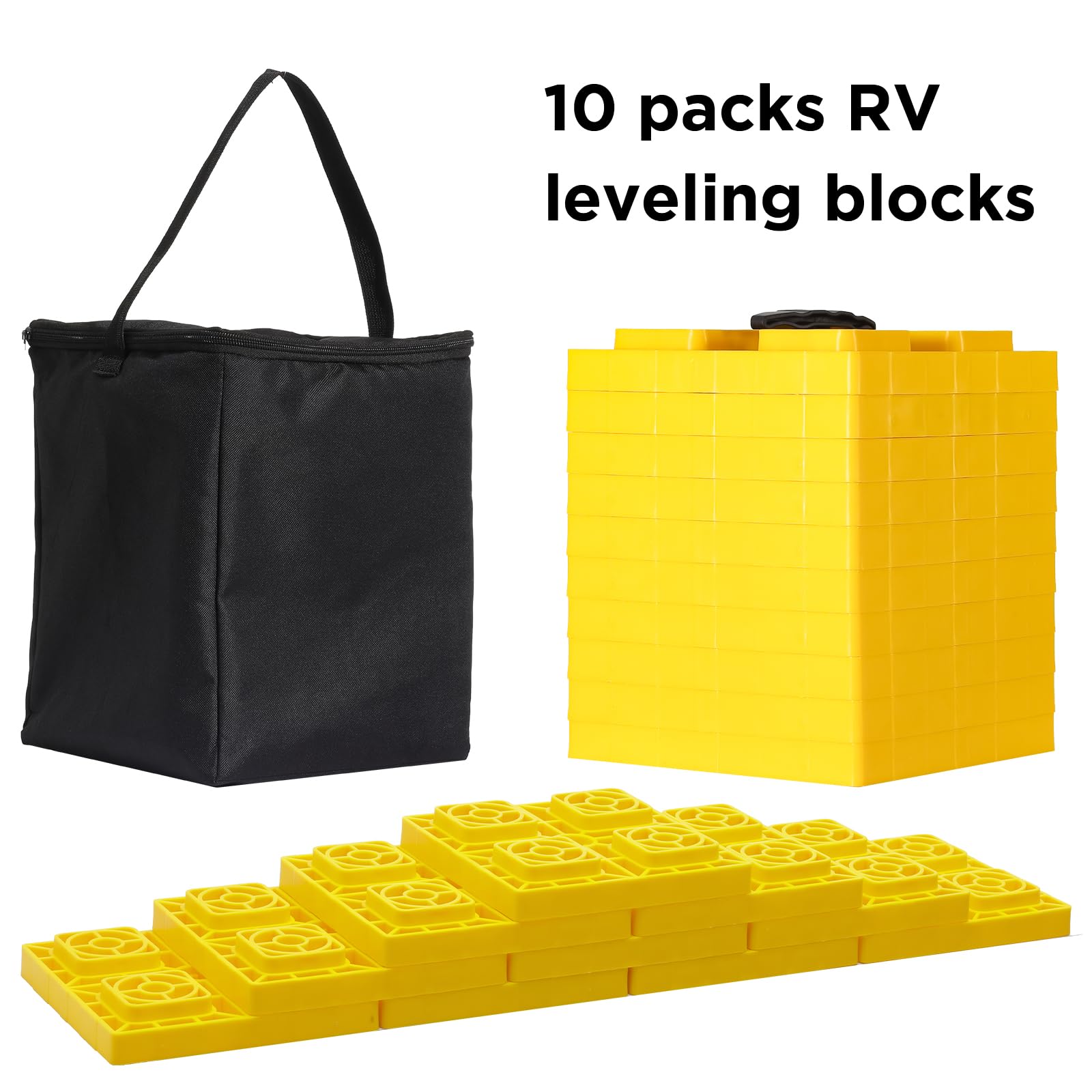 HANTINSTOM RV Jack Stabilizer Pads - Super Strong Slip Pads For RV, Trailer & Camper Leveling Blocks