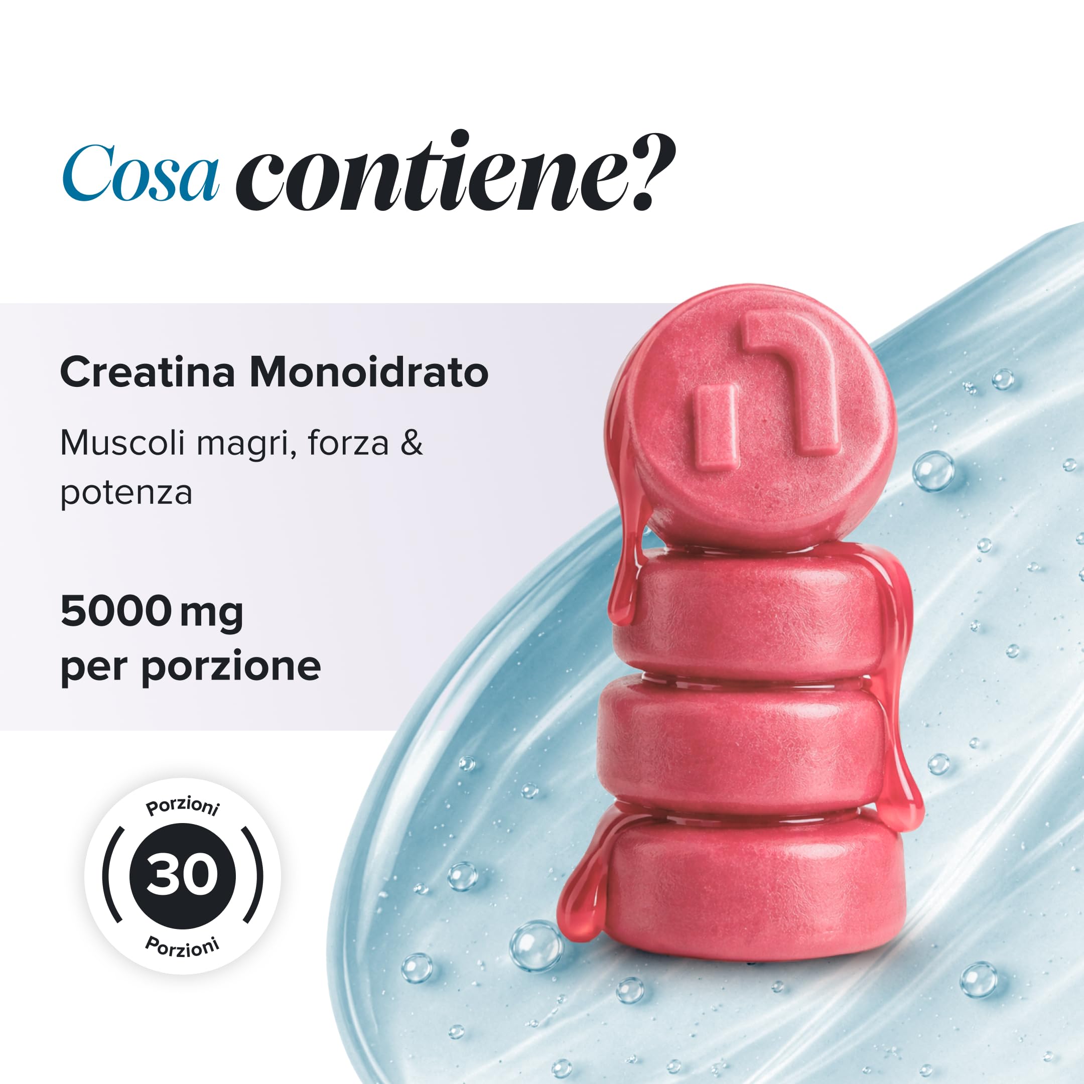 Creatina Monoidrata Gommose – 5000 mg per Porzione ad Alta Forza – Aumenta le Prestazioni Fisiche – Alternativa a Polvere, Compresse e Capsule – Vegana, Gusto Fragola – 90 Gommose – Novomins