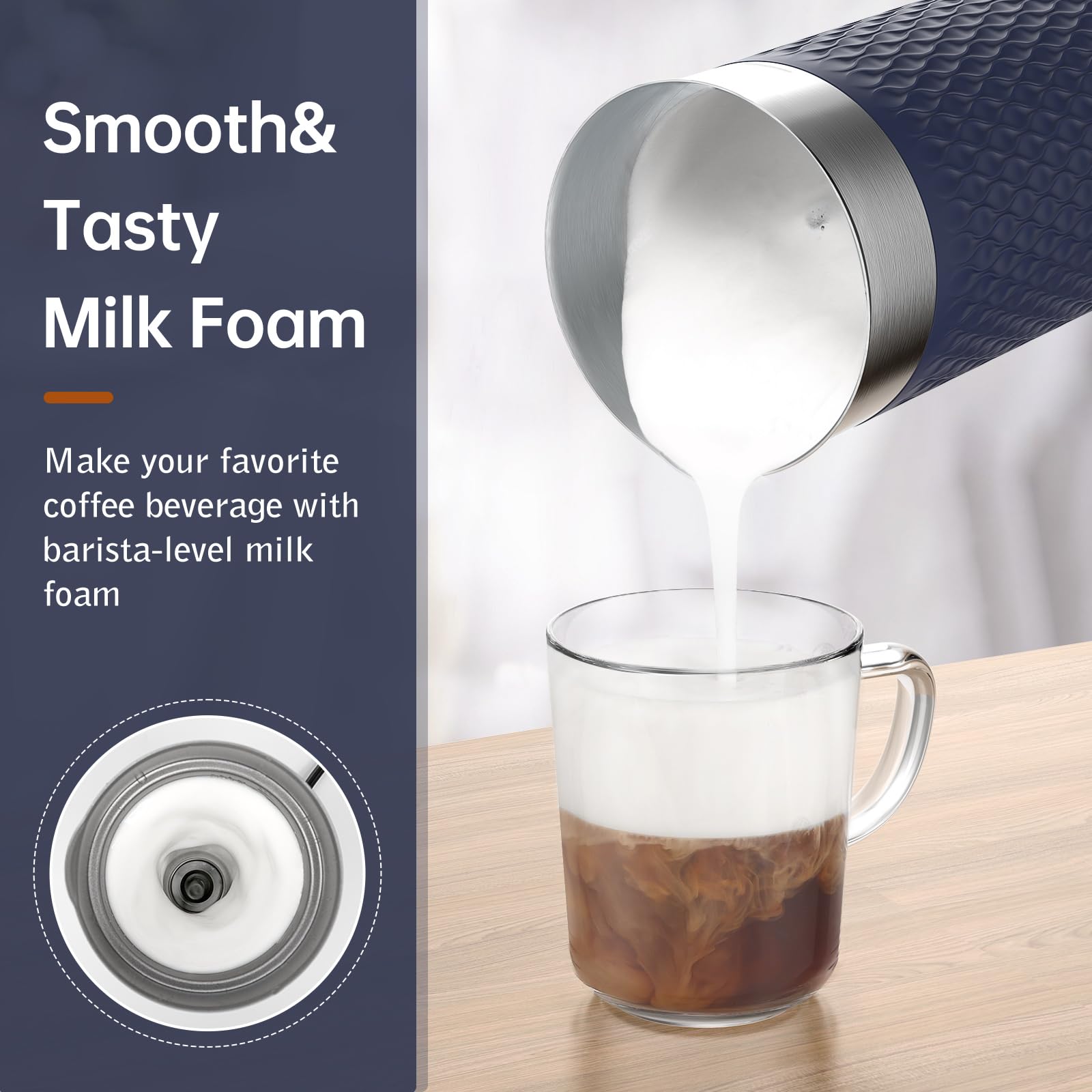 Amazon.co.jp: SIMPLETASTE ミルク泡立て器 4イン1 電動自動ミルク