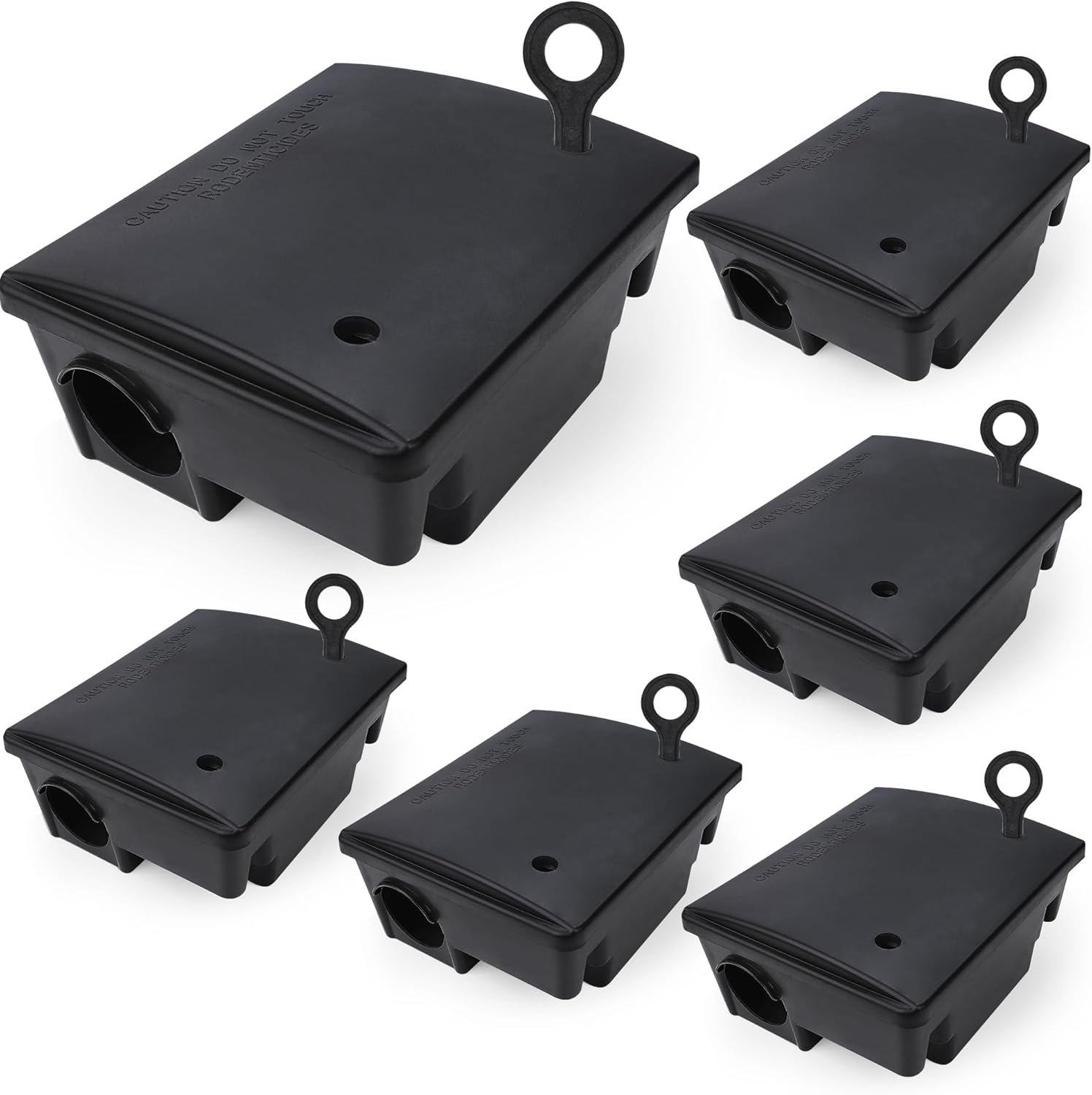 Rat Bait Stations 6 Pack - Mouse Bait Station with Key-Locking Box Child & Pet-Safe, Rodent Bait Station for Outdoor Indoor use?10''*7.5''*4'' 6 Pack Black