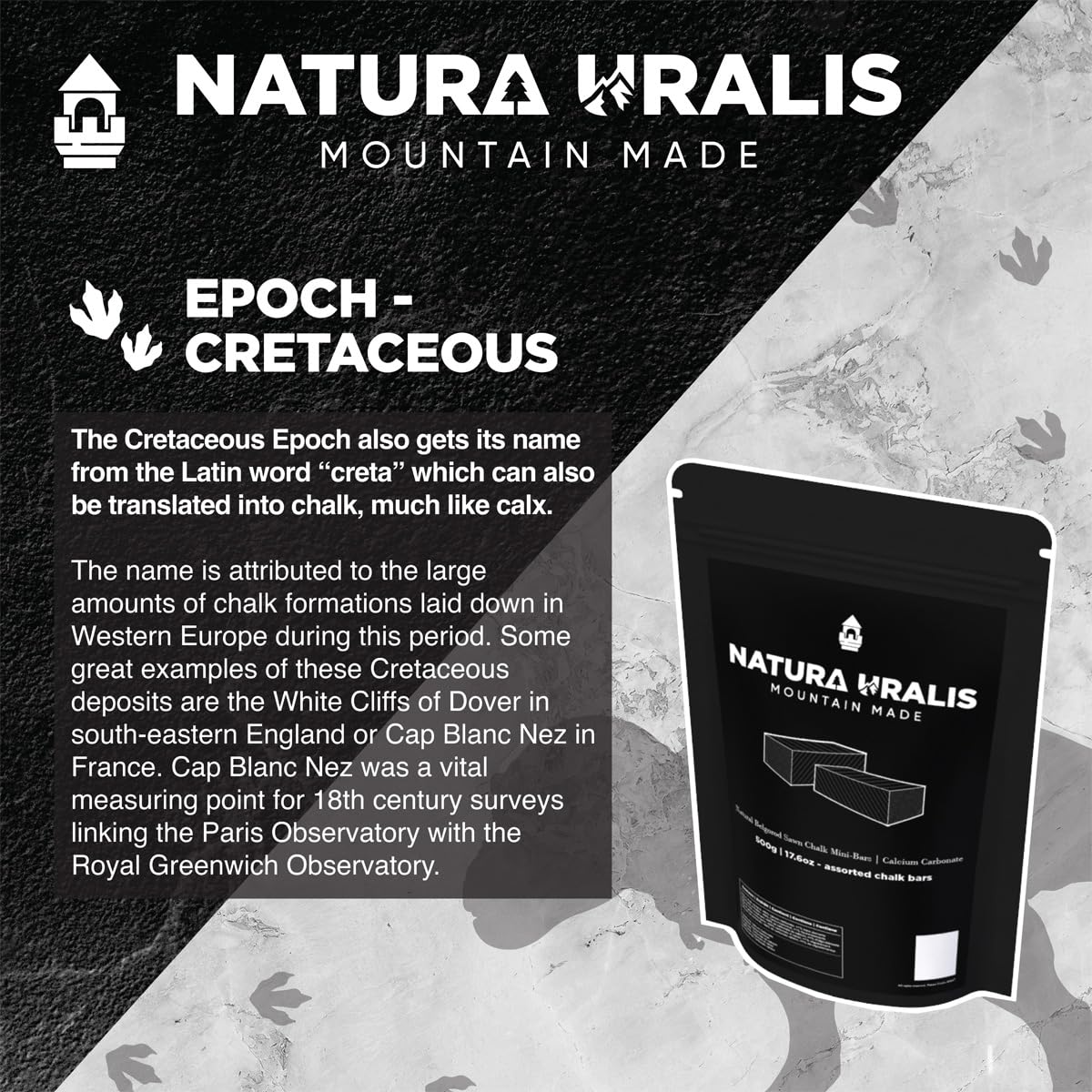 Natura Uralis Premium Belgorod Kreide-Mini-Riegel | 500 g weiße Kreide-Minis - Knackig, Angenehm erdig, Samtig und fest in der Textur, ASMR-Erlebnis, natürliches Calciumcarbonat