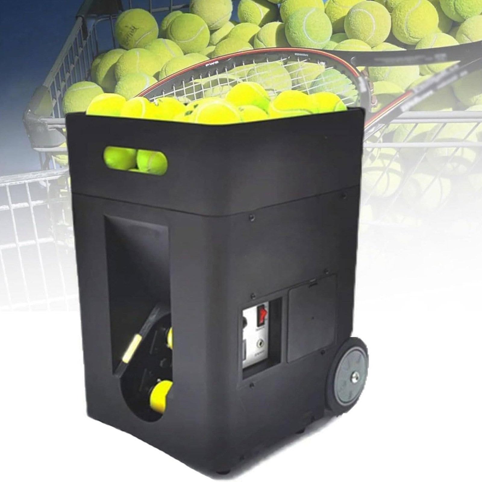 Lanciatore automatico di palline da tennis, portatile, con capacità 50, trapani pre-programmati per principianti e allenamento da solista