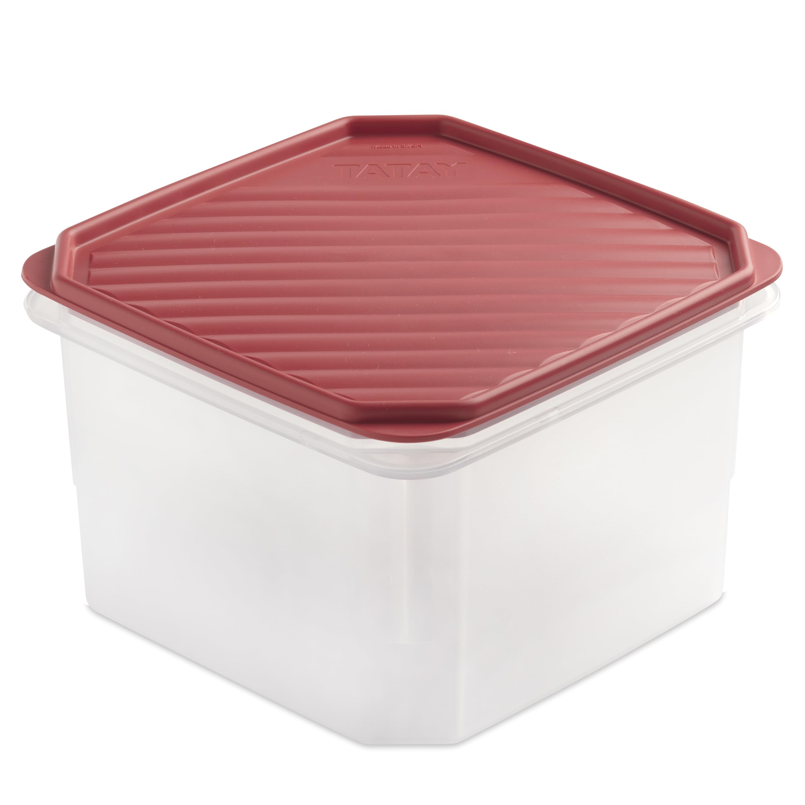 Tatay Red Food Container 2.9L Top Flex | Pressure Lid | Plastic Food Containers With Lids | Microwave, Dishwasher, Fridge & Freezer Safe | Bpa-Free Plastic | 18.5X18.5x12.2 Cm,