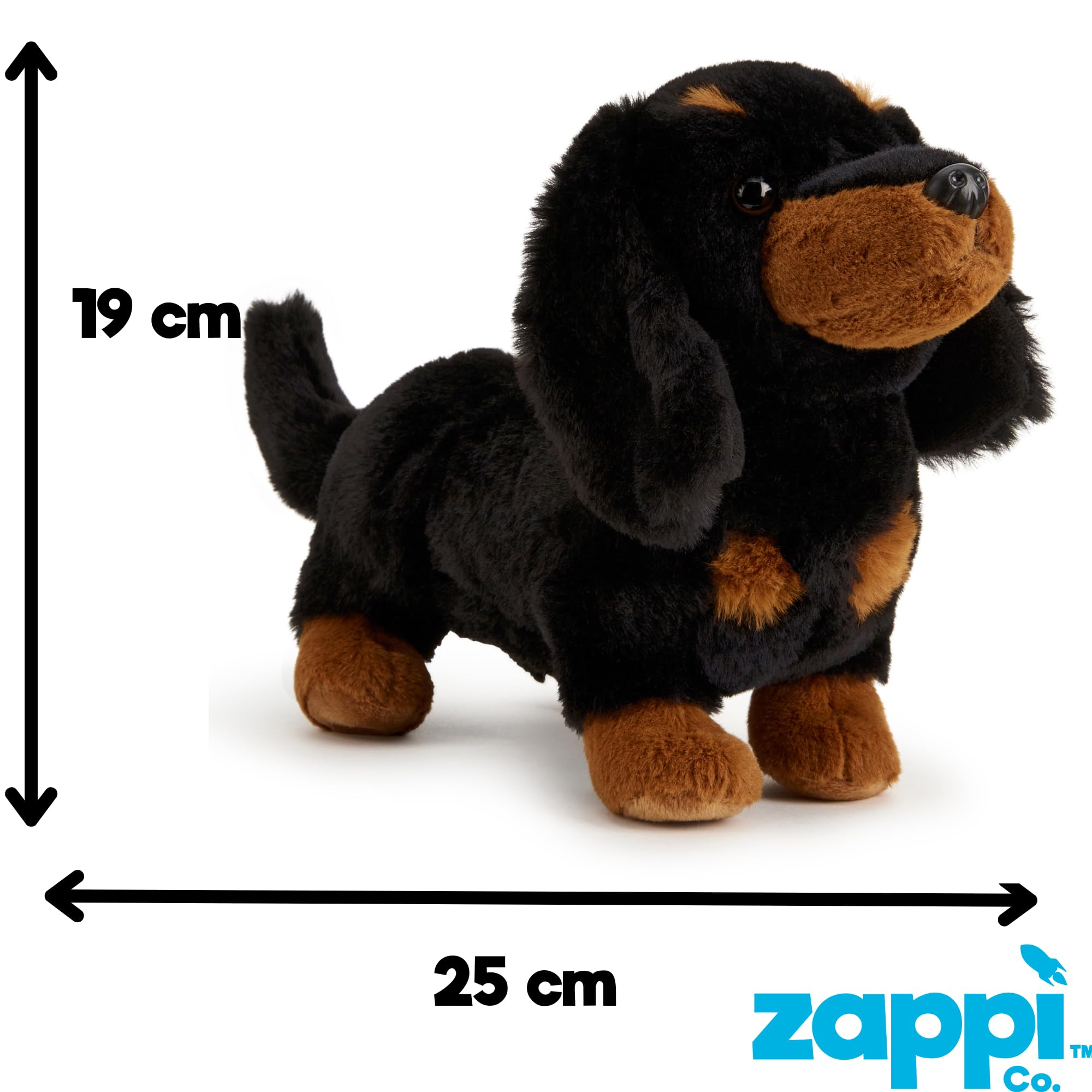 Zappi Co Daisy el Perro Salchicha de Peluche (20 cm) - Delicia de Perro Salchicha - Suave, Agradable, 100% Reciclado - Adorable Amigo Largo — view 3