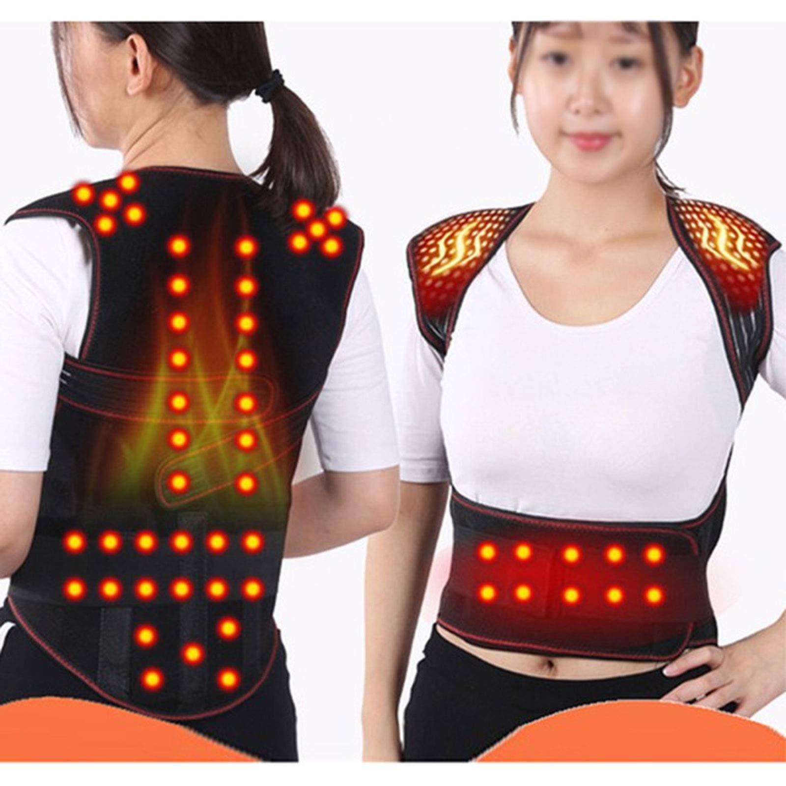 Chaleco magnético de autocalentamiento Soporte para la espalda Cinturón de apoyo Cintura Corrector de postura Columna vertebral Hombro Protección lumbar Cinturón de calor Correa para adelgaz