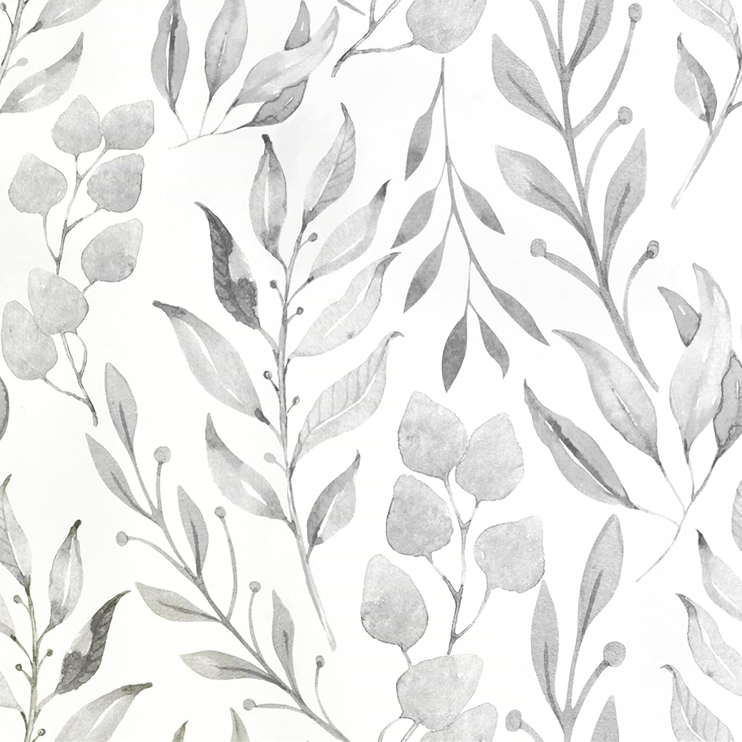 WENMER Gray Leaf Wallpaper Floral Wallpaper Peel and Stick Wallpaper 17