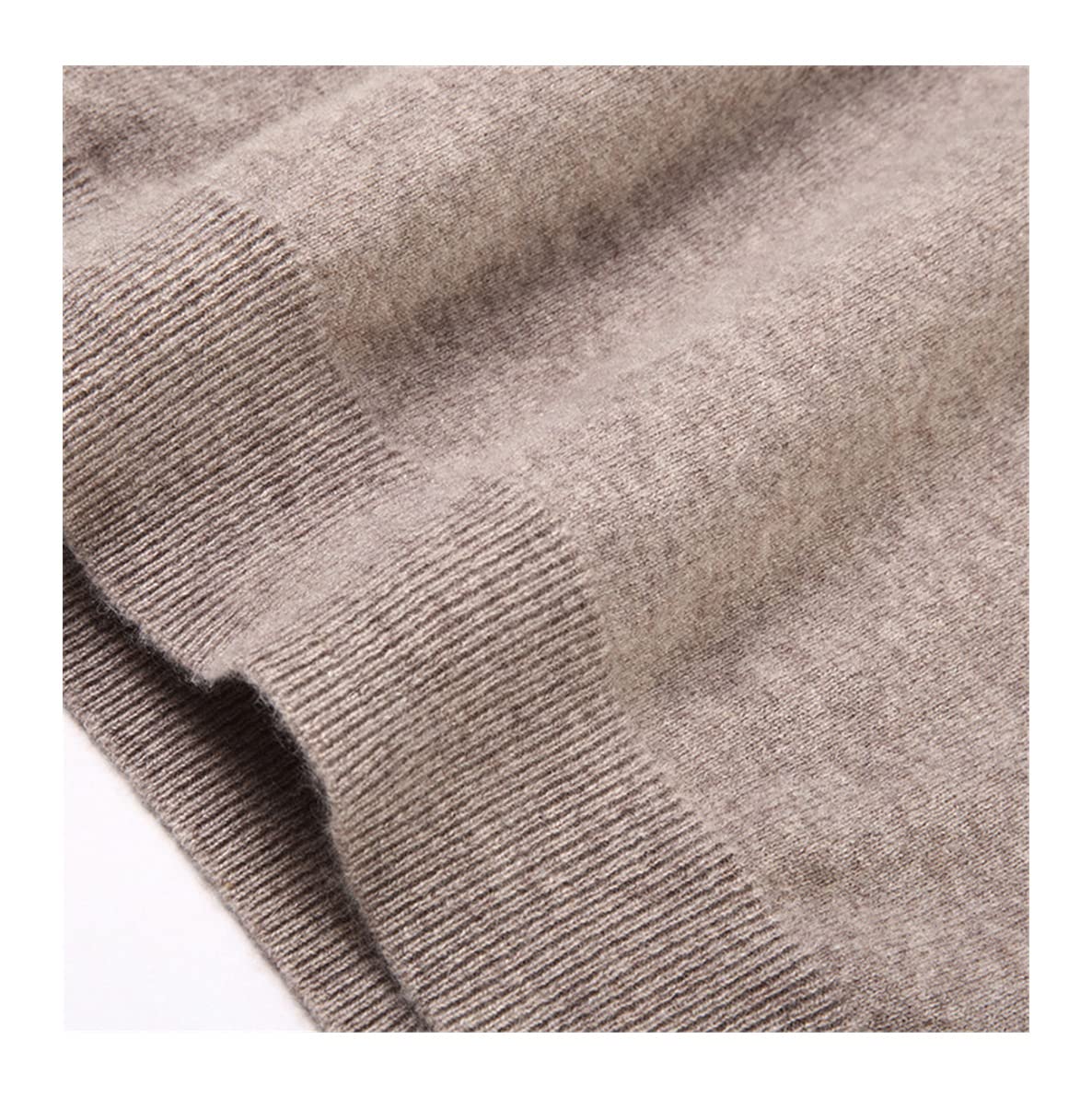 WEGUKRI Maglione 100% puro cachemire degli uomini, inverno rotondo collo blu addensato caldo maglione lavorato a maglia, Cammello, L