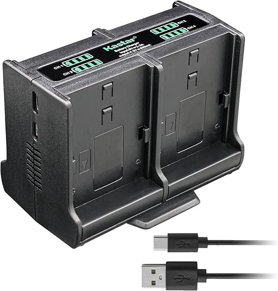 Kastar Quadruple Battery Charger Compatible with Olympus